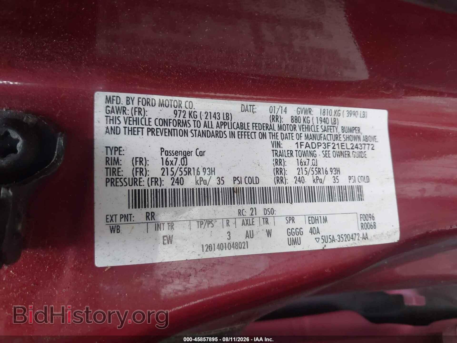 2014 FORD FOCUS - VIN: 1FADP3F21EL243772 - Photo 9