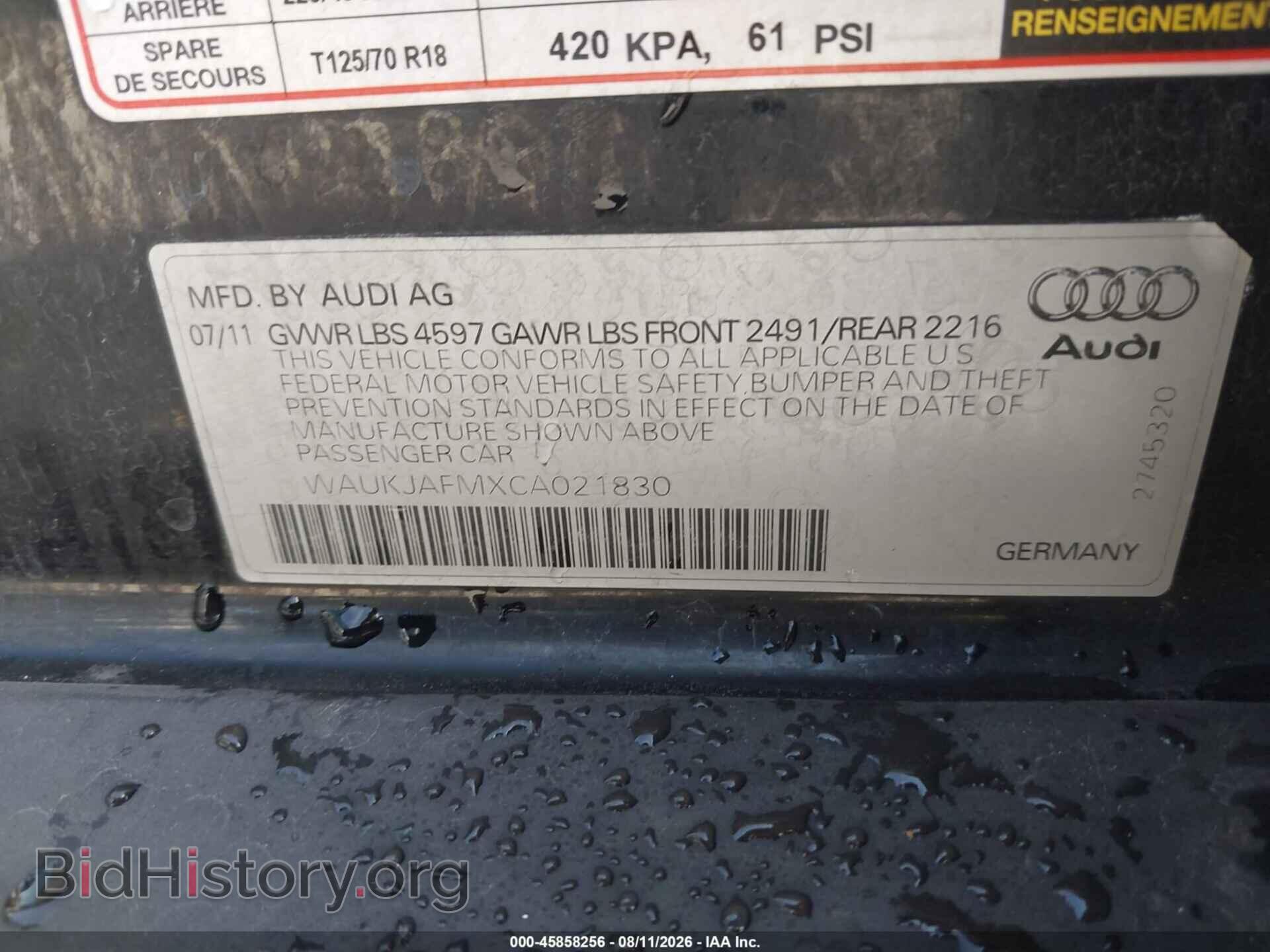 2012 AUDI A3 - VIN: WAUKJAFMXCA021830 - Photo 9