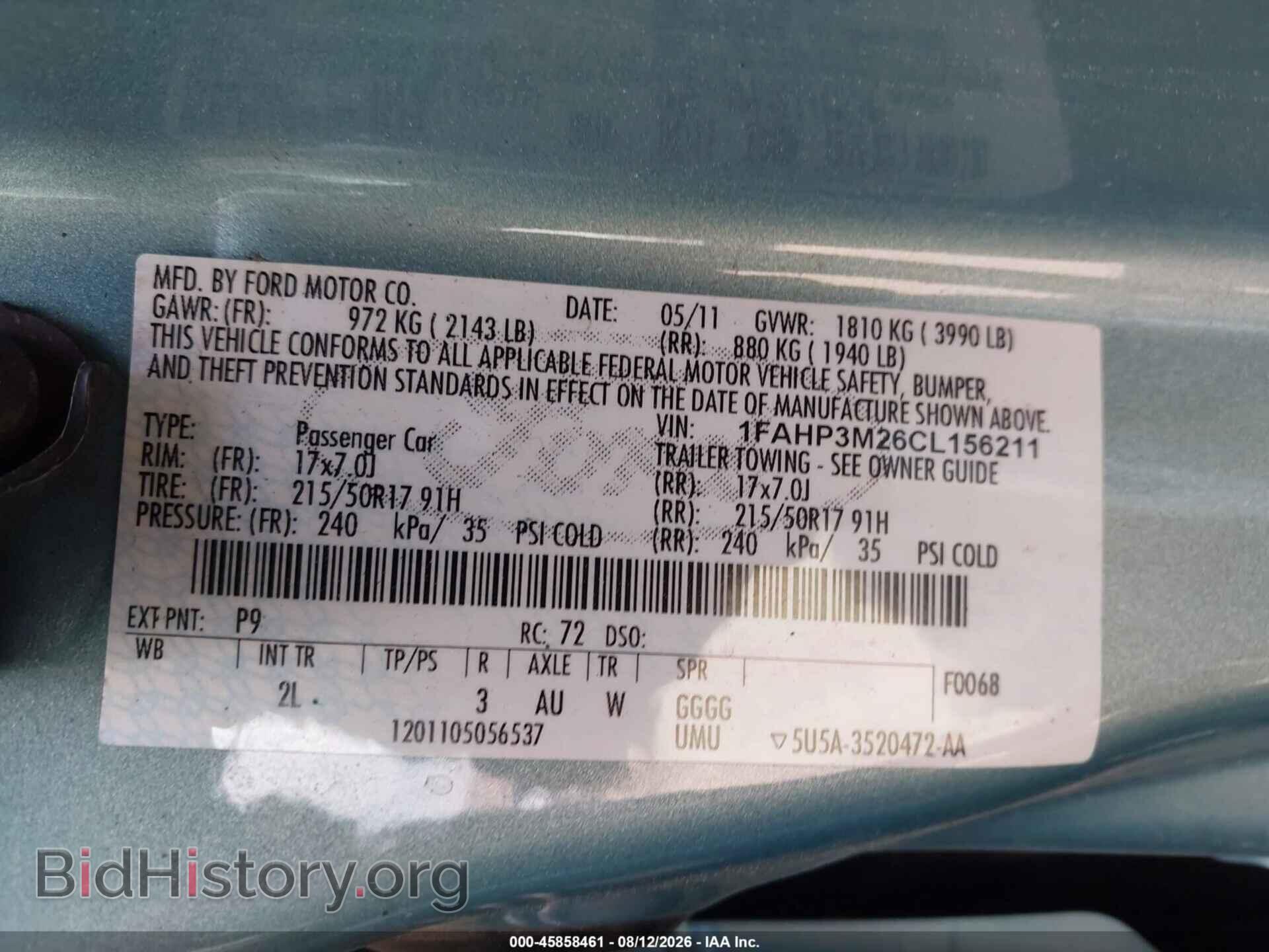 2012 FORD FOCUS - VIN: 1FAHP3M26CL156211 - Photo 9