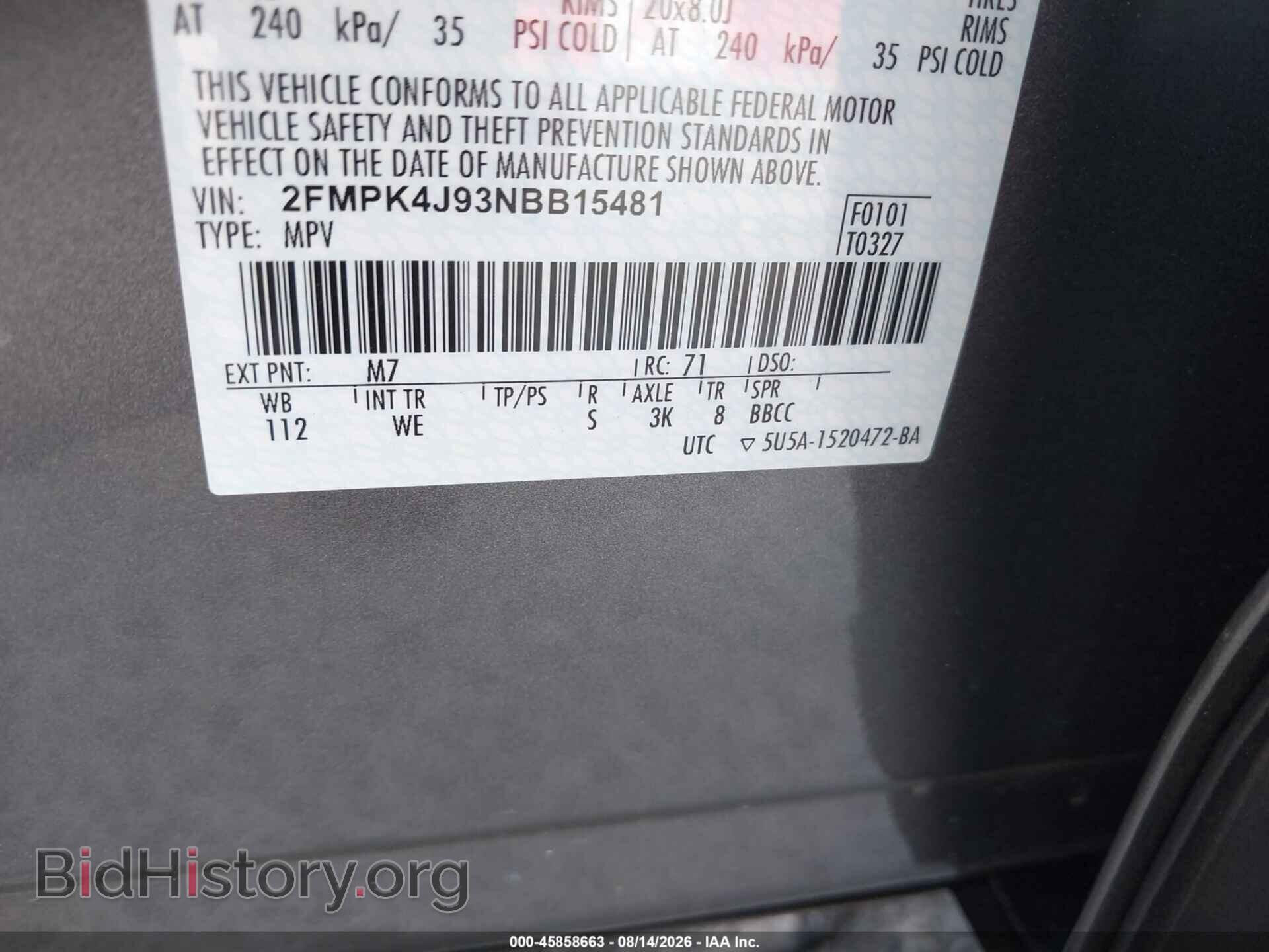 2022 FORD EDGE - VIN: 2FMPK4J93NBB15481 - Photo 9