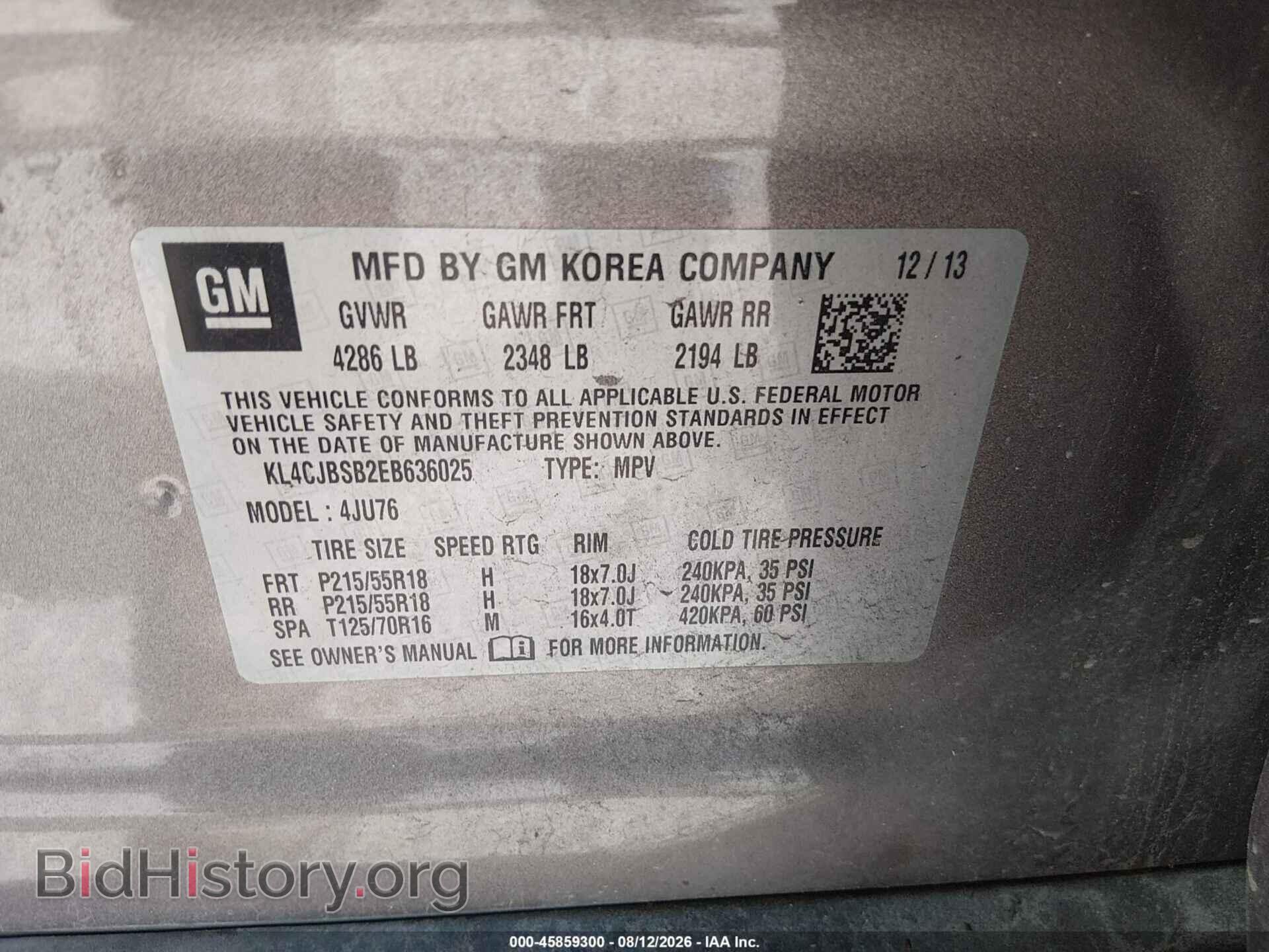 2014 BUICK ENCORE - VIN: KL4CJBSB2EB636025 - Photo 9