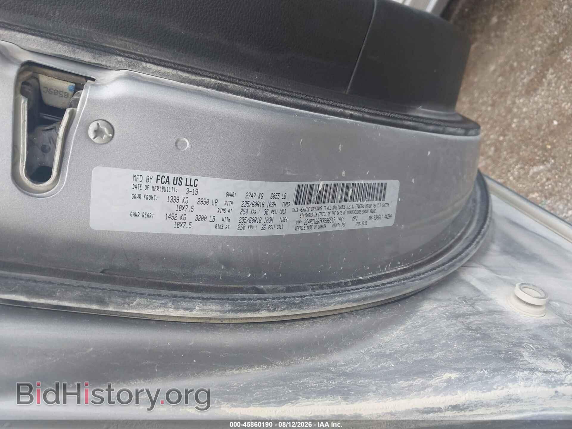 2019 CHRYSLER PACIFICA - VIN: 2C4RC1EG7KR666517 - Photo 9