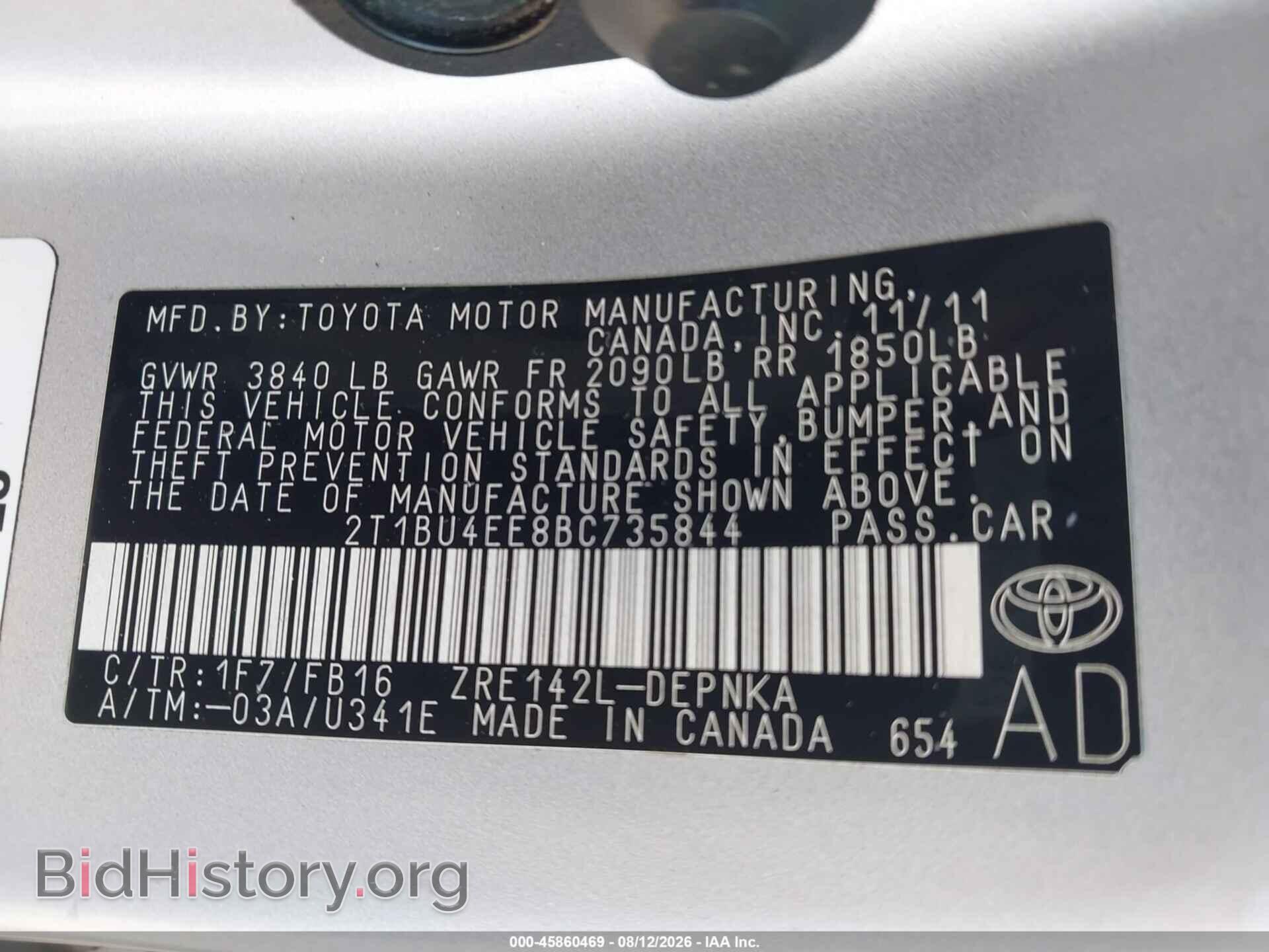 2011 TOYOTA COROLLA - VIN: 2T1BU4EE8BC735844 - Photo 9