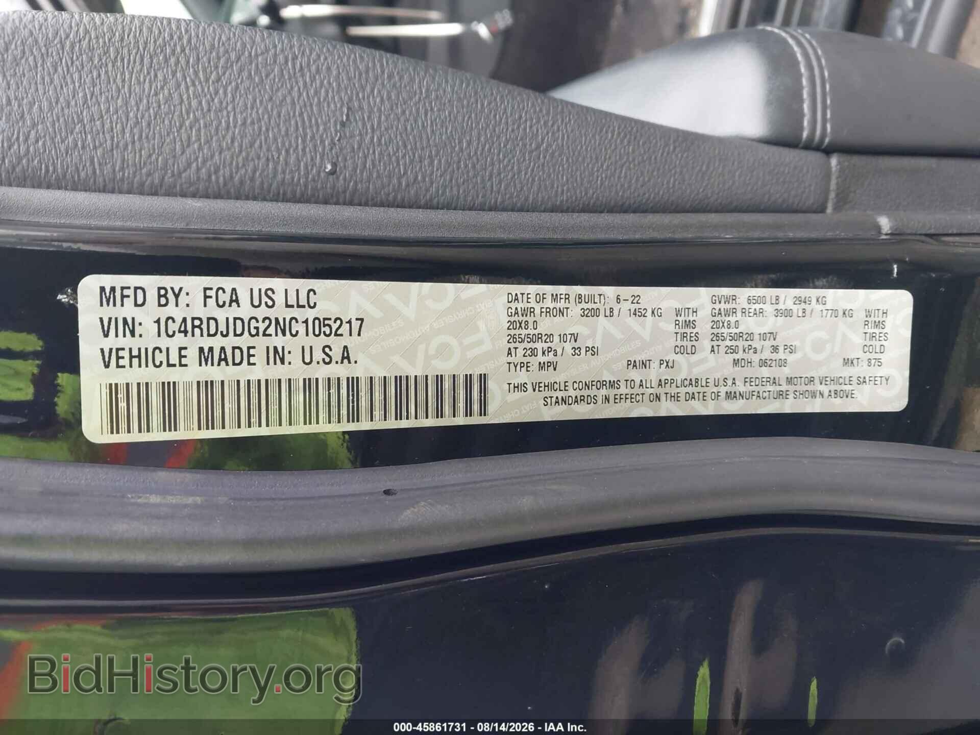 2022 DODGE DURANGO - VIN: 1C4RDJDG2NC105217 - Photo 9