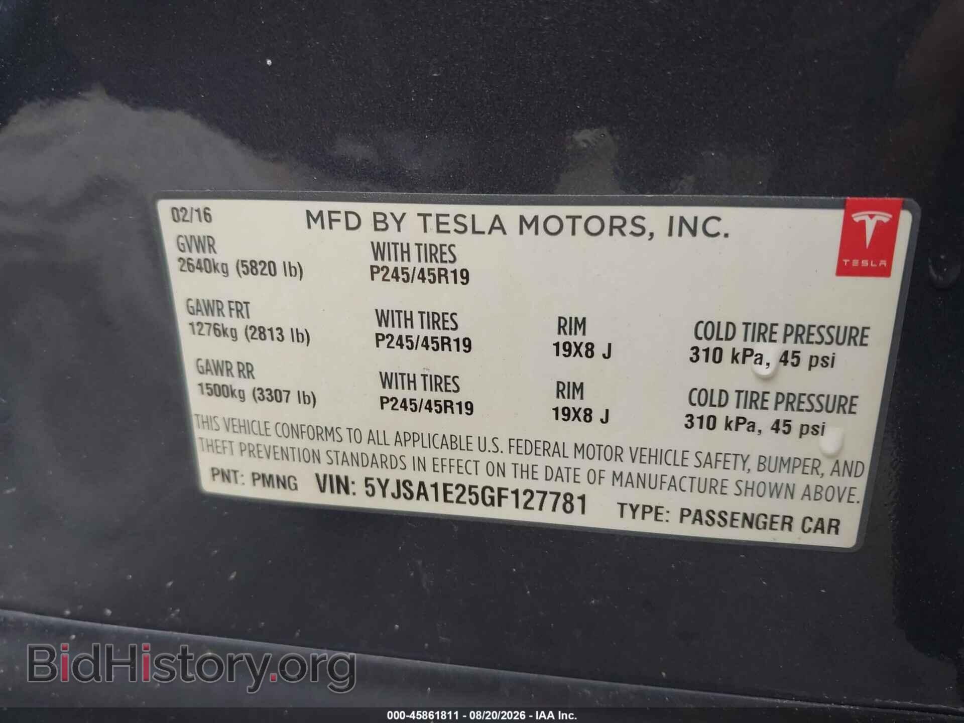 2016 TESLA MODEL S - VIN: 5YJSA1E25GF127781 - Photo 9