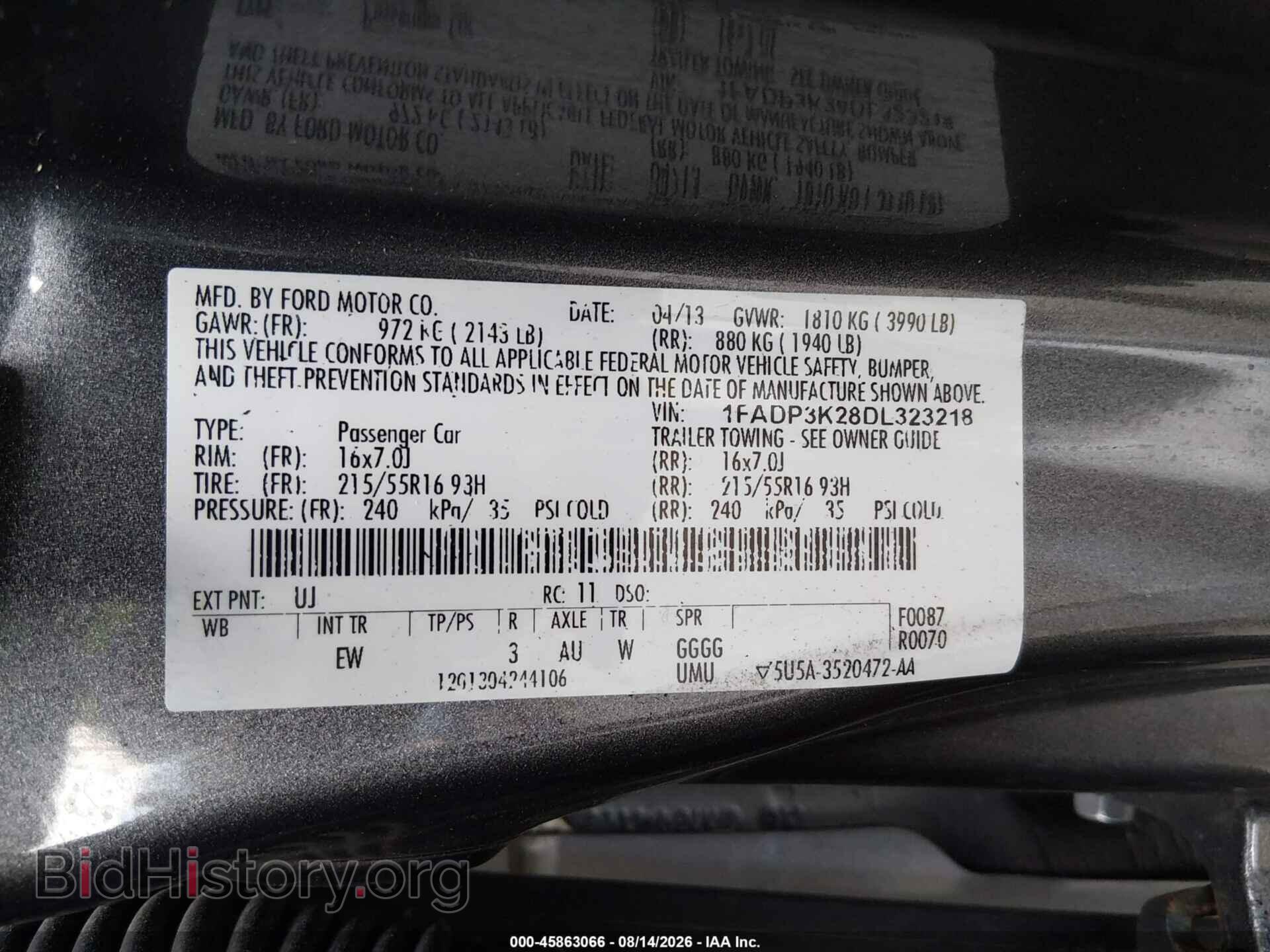 2013 FORD FOCUS - VIN: 1FADP3K28DL323218 - Photo 9