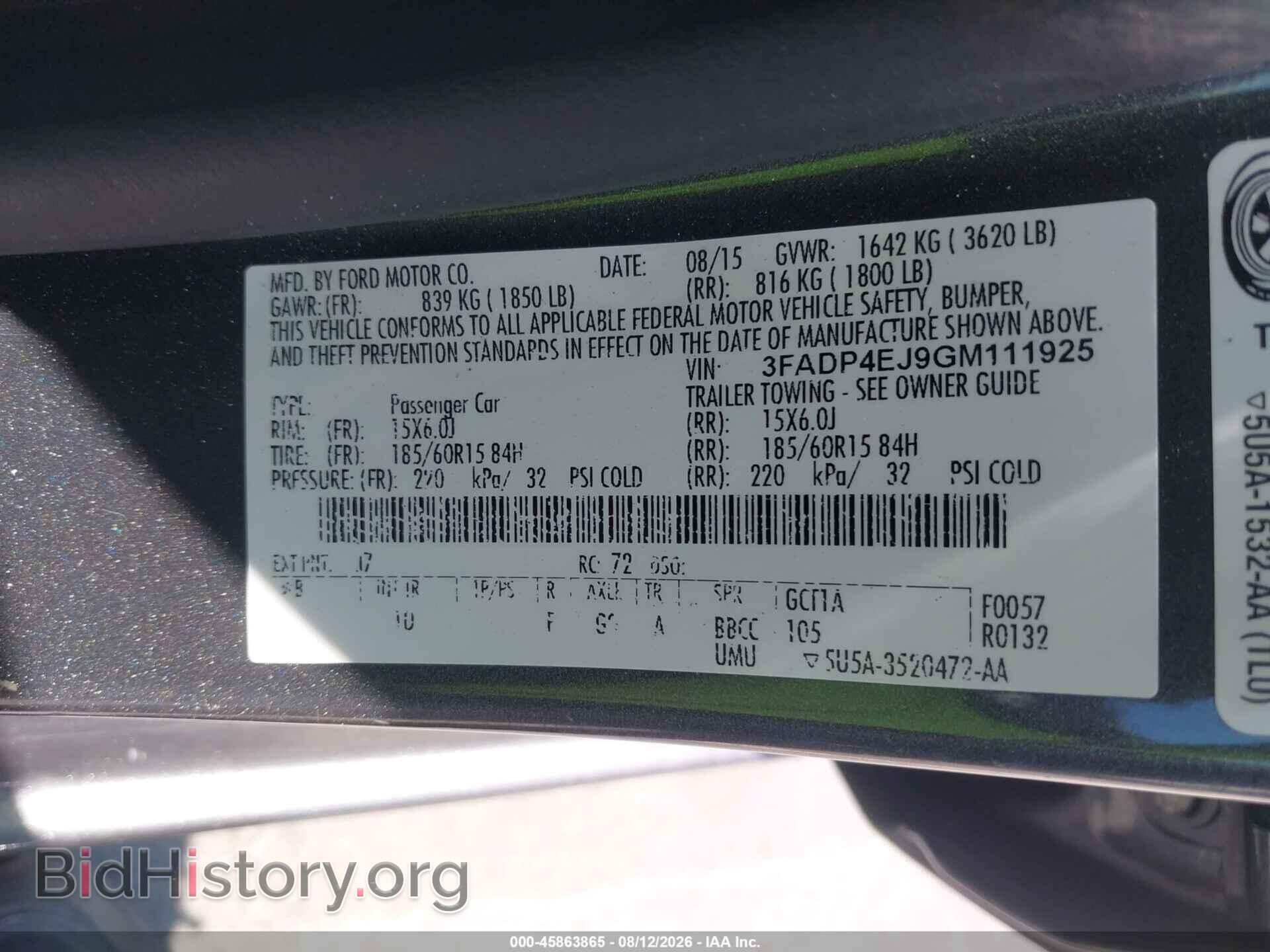 2016 FORD FIESTA - VIN: 3FADP4EJ9GM111925 - Photo 9