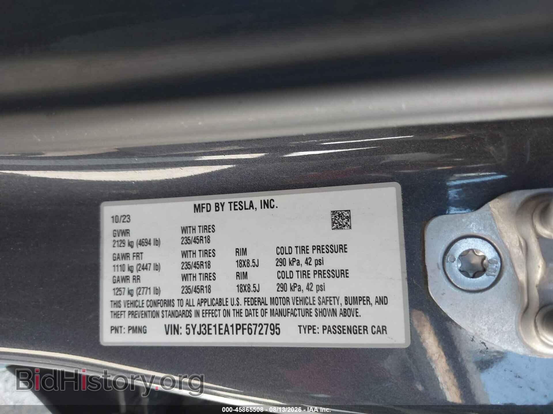 2023 TESLA MODEL 3 - VIN: 5YJ3E1EA1PF672795 - Photo 9