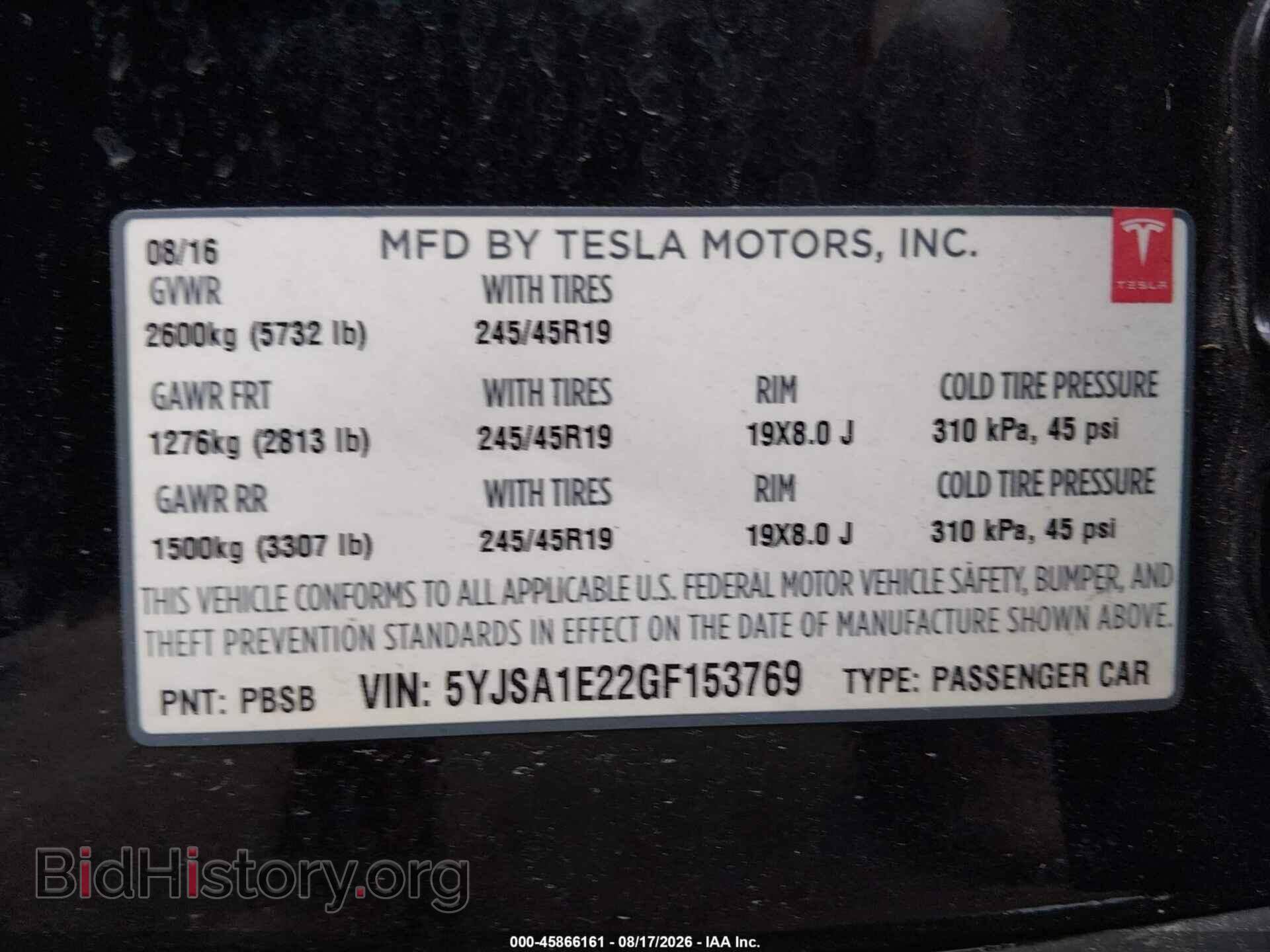 2016 TESLA MODEL S - VIN: 5YJSA1E22GF153769 - Photo 9