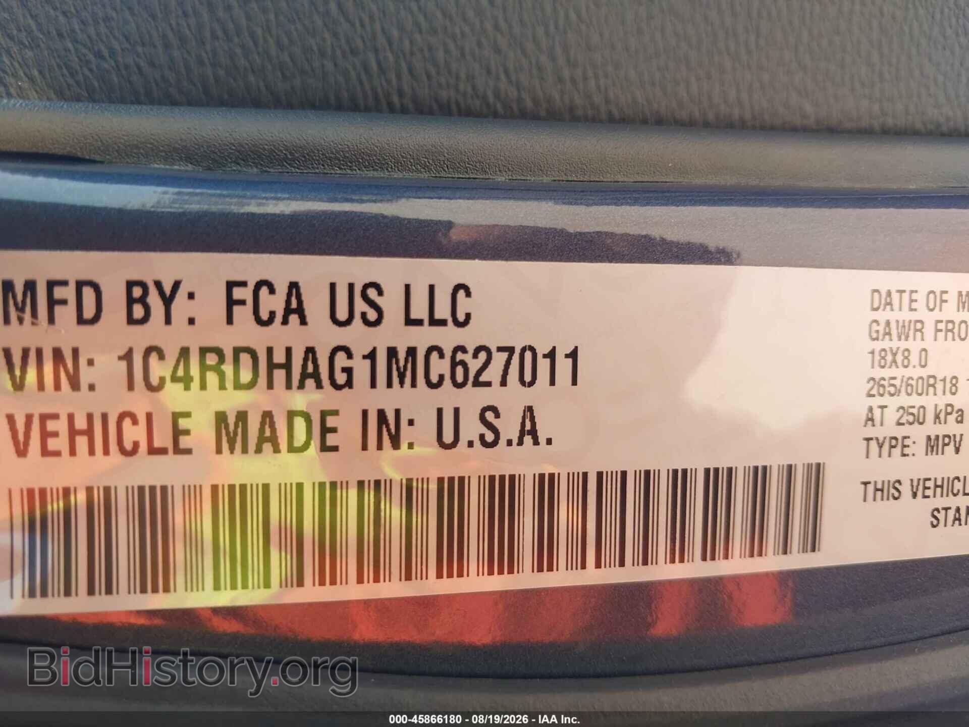 2021 DODGE DURANGO - VIN: 1C4RDHAG1MC627011 - Photo 9