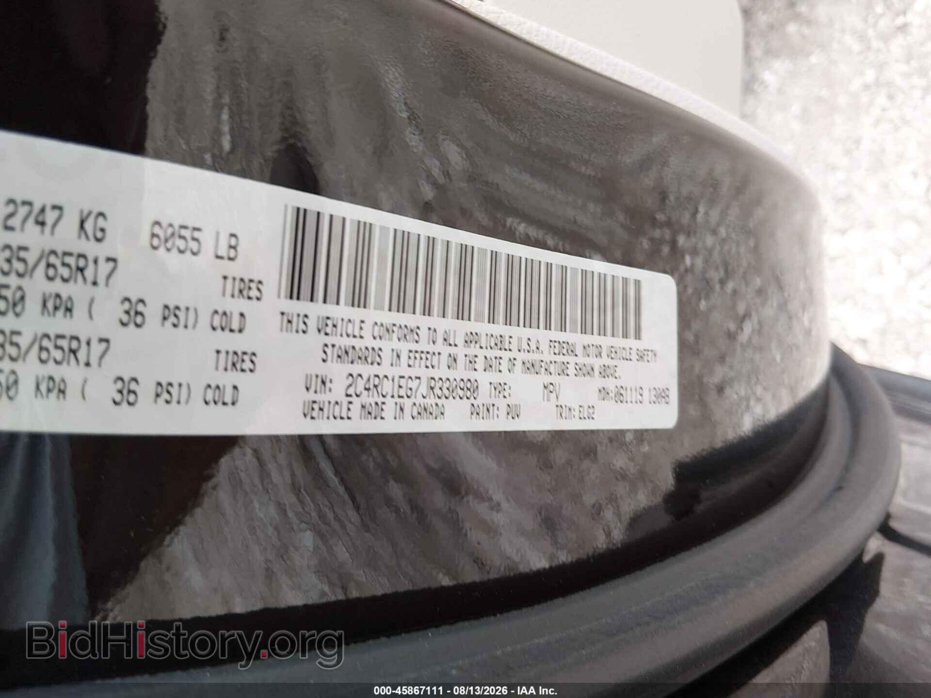 2018 CHRYSLER PACIFICA - VIN: 2C4RC1EG7JR330980 - Photo 9
