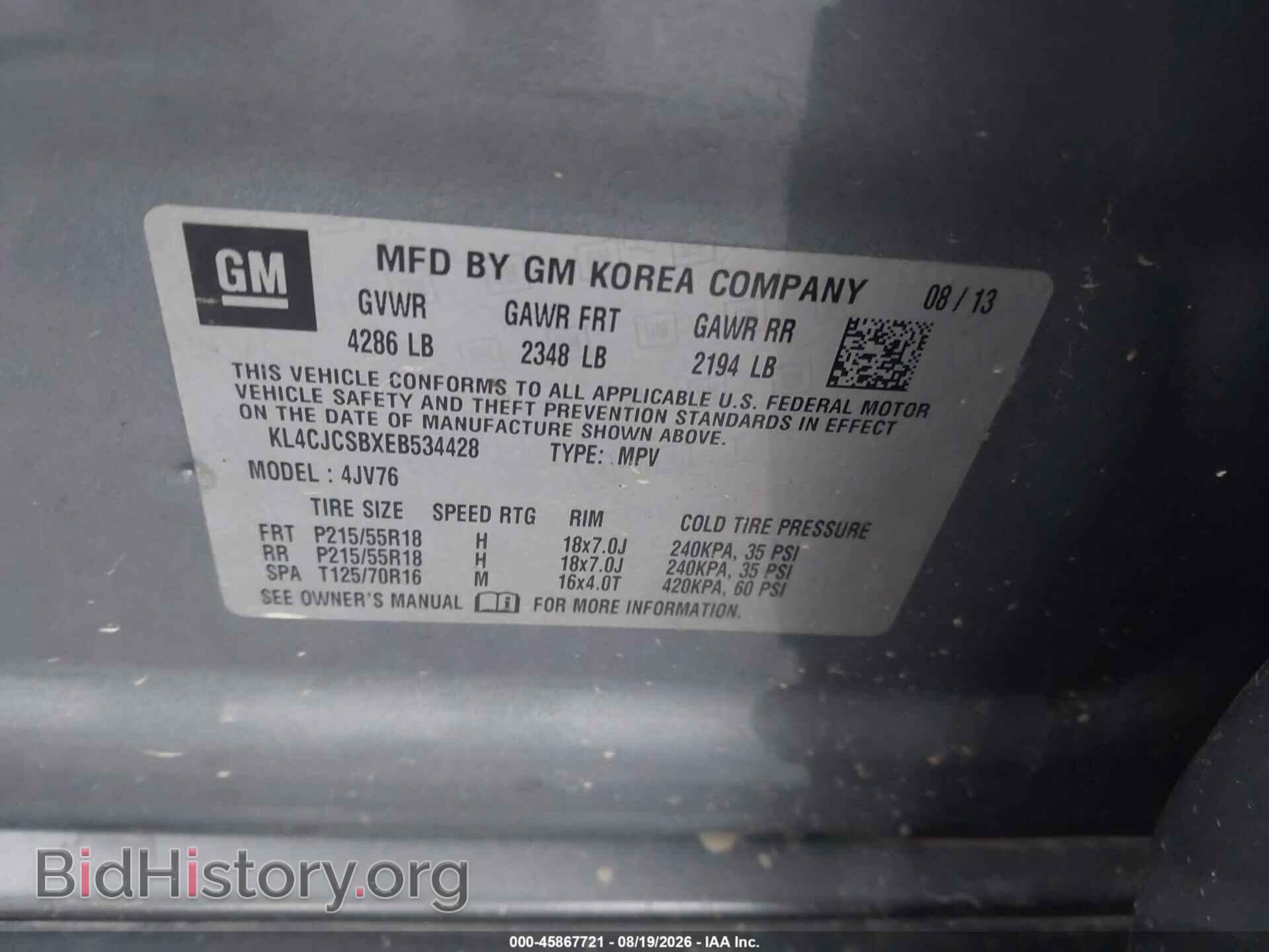 2014 BUICK ENCORE - VIN: KL4CJCSBXEB534428 - Photo 9