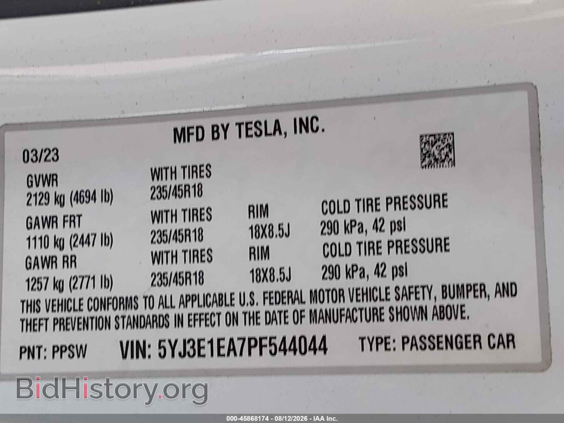 2023 TESLA MODEL 3 - VIN: 5YJ3E1EA7PF544044 - Фото 9