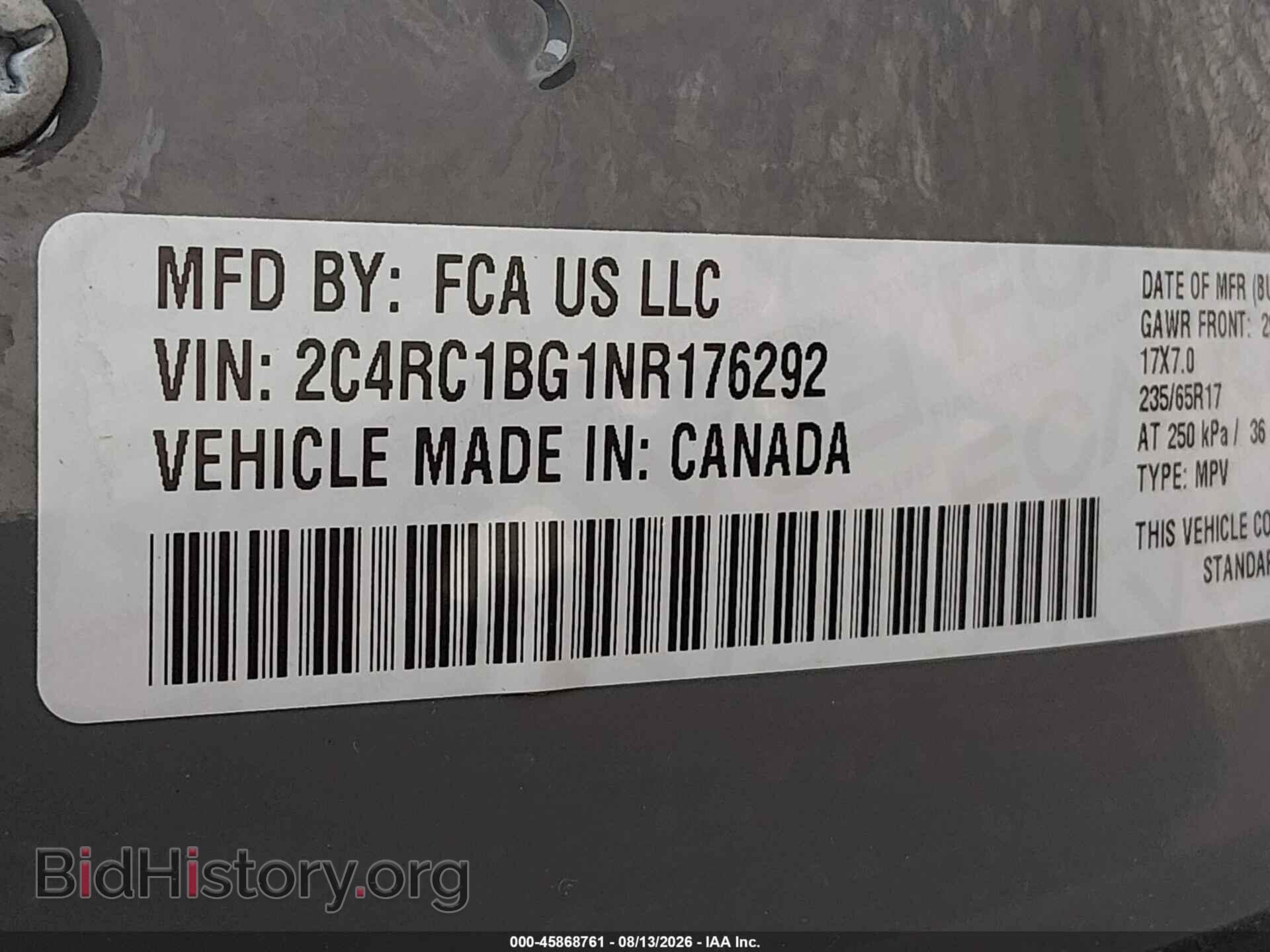 2022 CHRYSLER PACIFICA - VIN: 2C4RC1BG1NR176292 - Photo 9