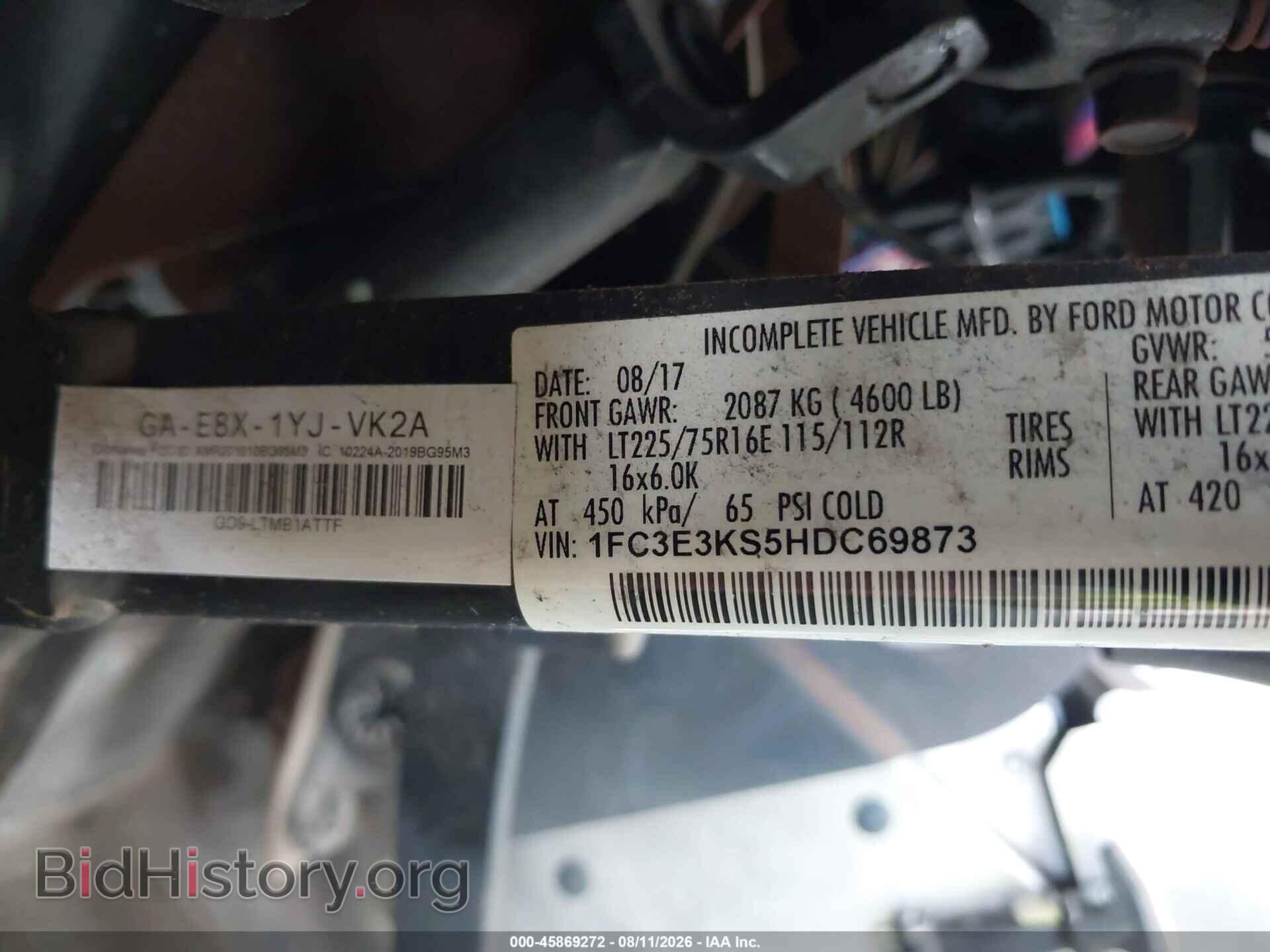 2017 FORD E-350 STRIPPED - VIN: 1FC3E3KS5HDC69873 - Фото 9