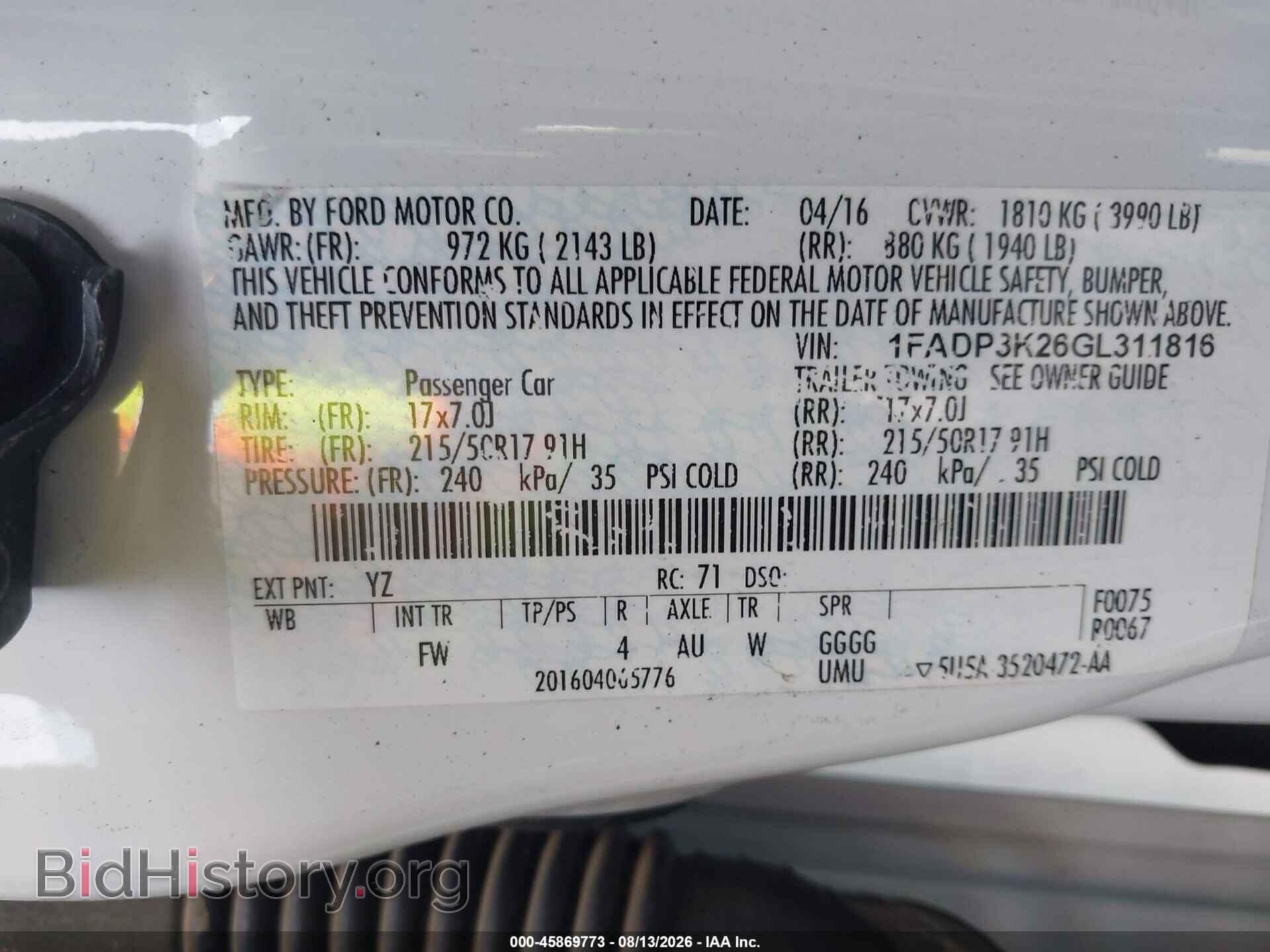 2016 FORD FOCUS - VIN: 1FADP3K26GL311816 - Photo 9