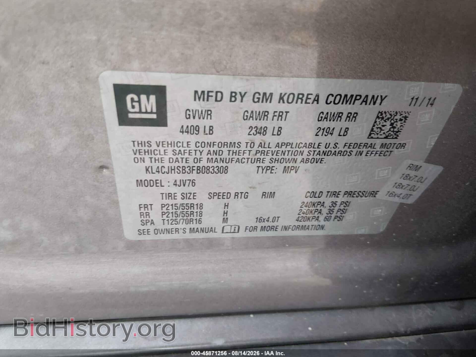 2015 BUICK ENCORE - VIN: KL4CJHSB3FB083308 - Photo 9