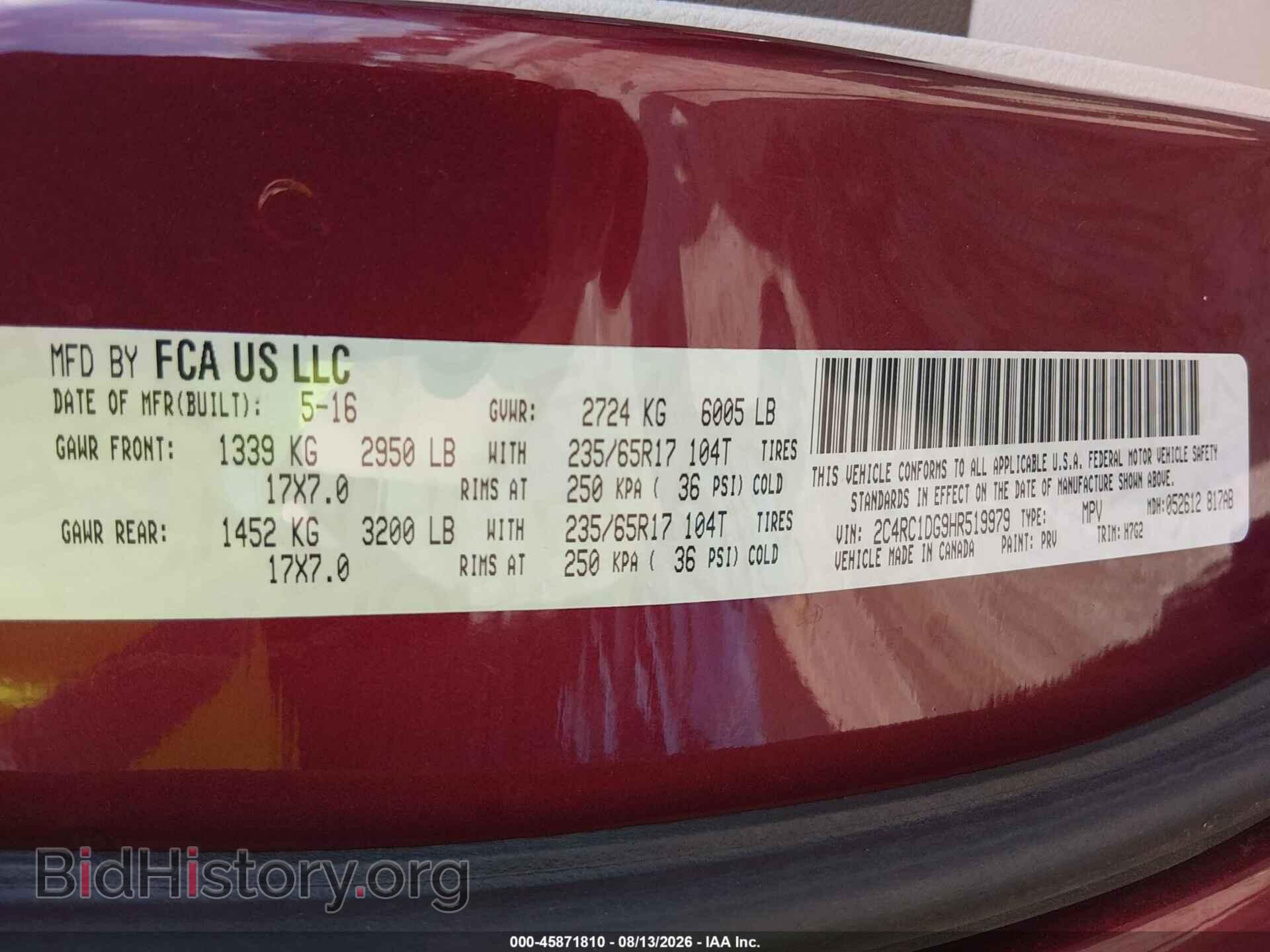 2017 CHRYSLER PACIFICA - VIN: 2C4RC1DG9HR519979 - Photo 9