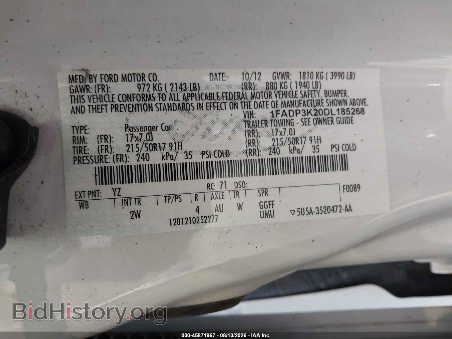 2013 FORD FOCUS - VIN: 1FADP3K20DL185268 - Фото 9
