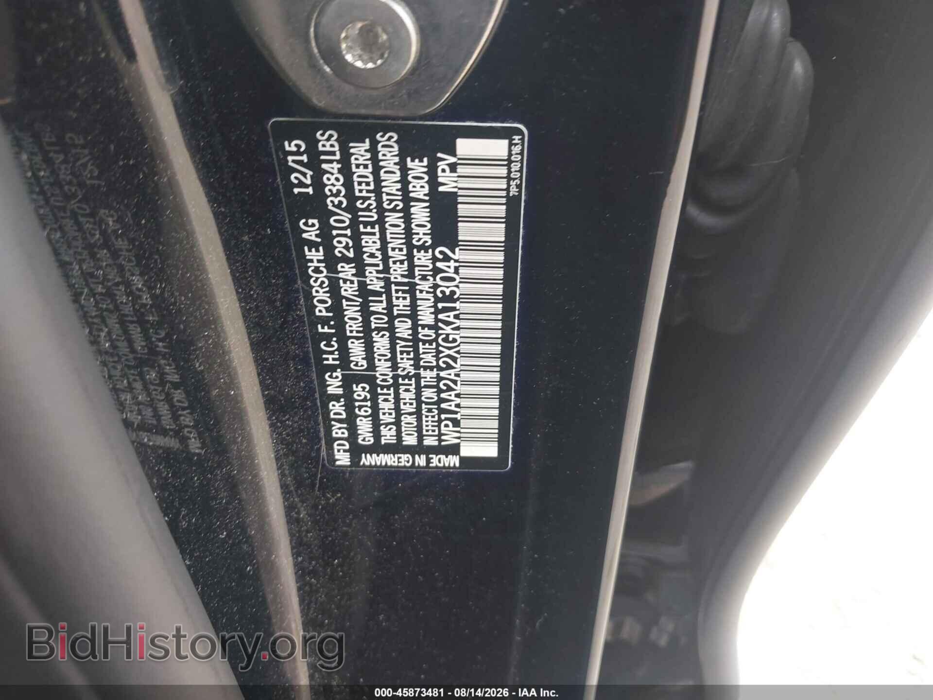 2016 PORSCHE CAYENNE - VIN: WP1AA2A2XGKA13042 - Фото 9