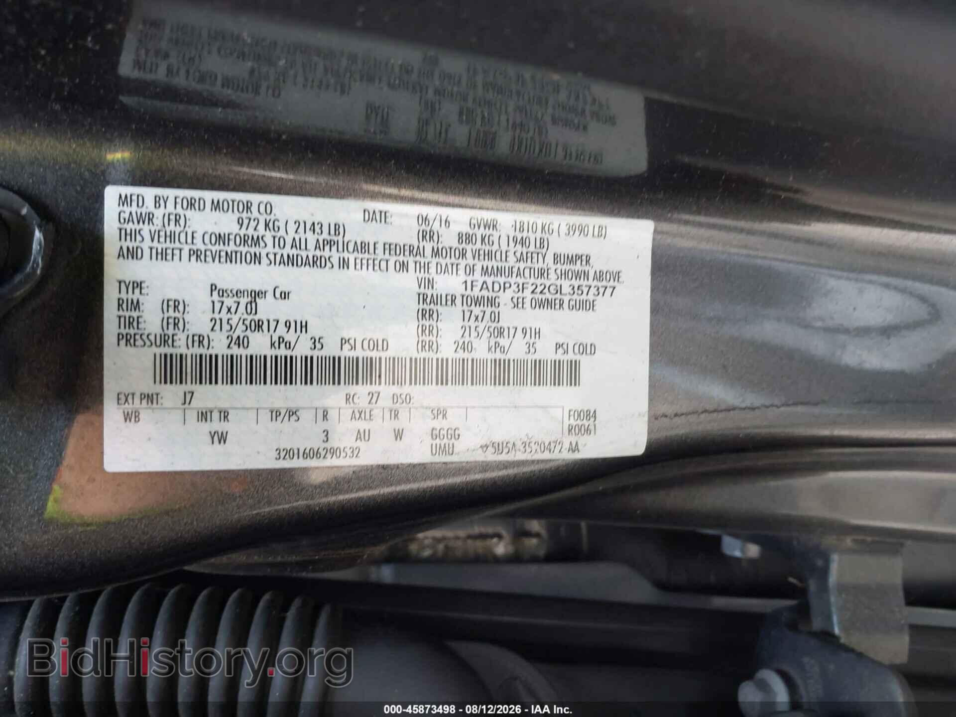 2016 FORD FOCUS - VIN: 1FADP3F22GL357377 - Фото 9