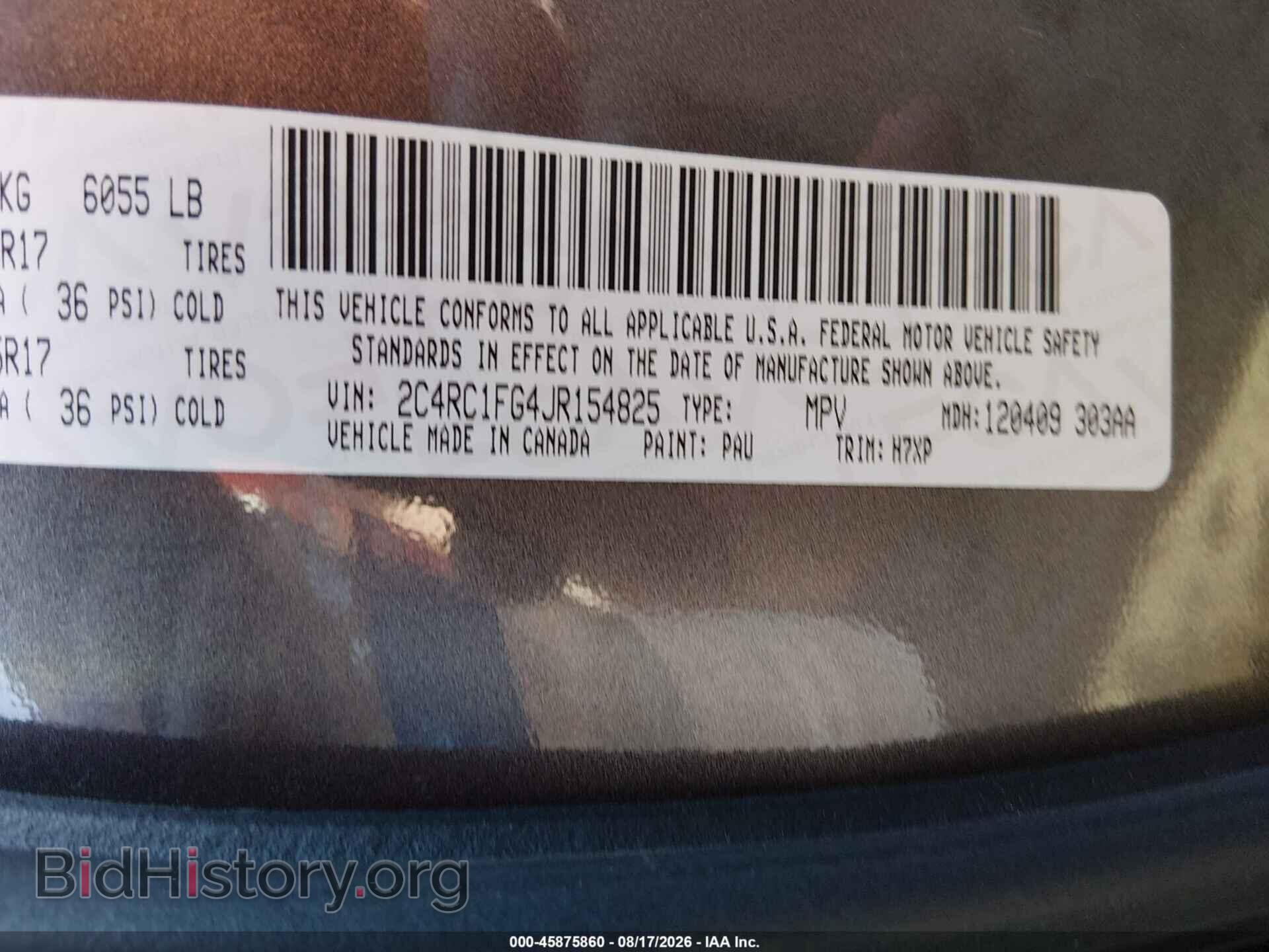 2018 CHRYSLER PACIFICA - VIN: 2C4RC1FG4JR154825 - Photo 9
