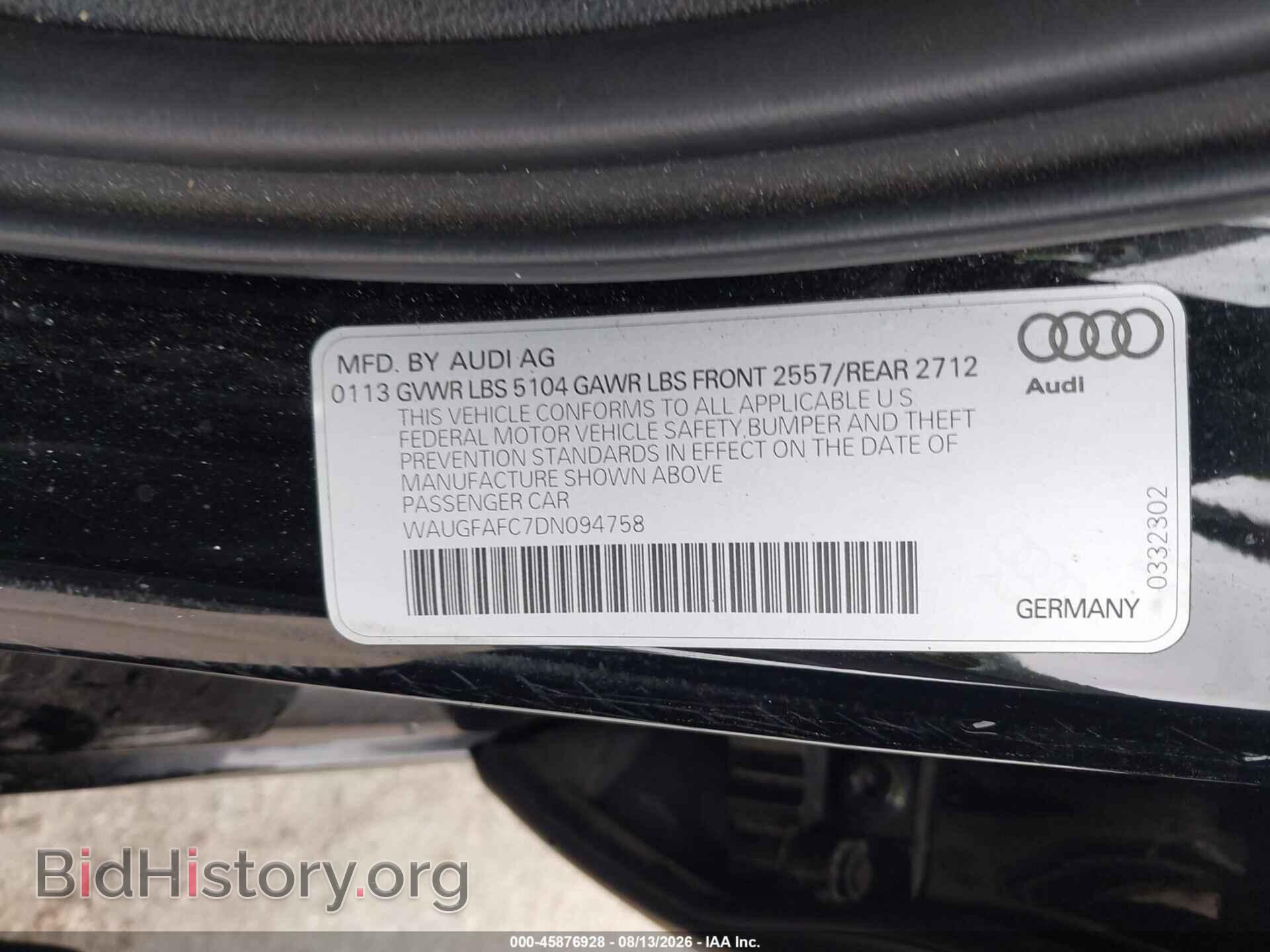 2013 AUDI A6 - VIN: WAUGFAFC7DN094758 - Photo 9