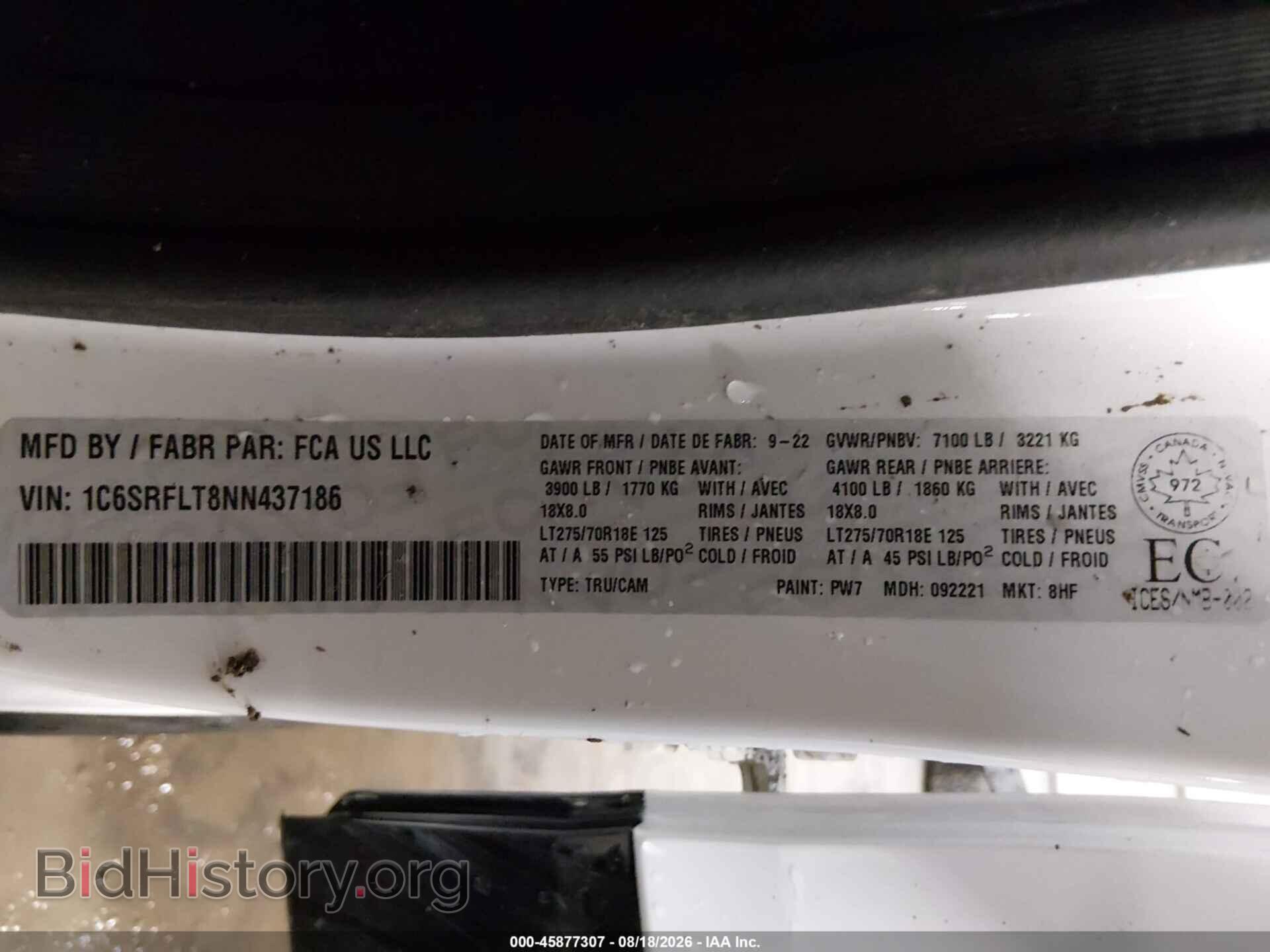 2022 RAM 1500 - VIN: 1C6SRFLT8NN437186 - Фото 9