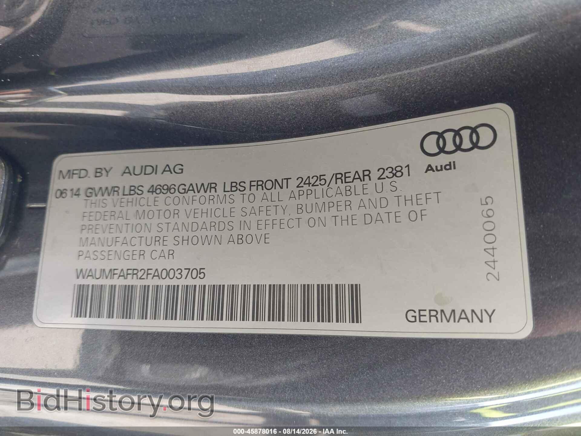 2015 AUDI A5 - VIN: WAUMFAFR2FA003705 - Photo 9