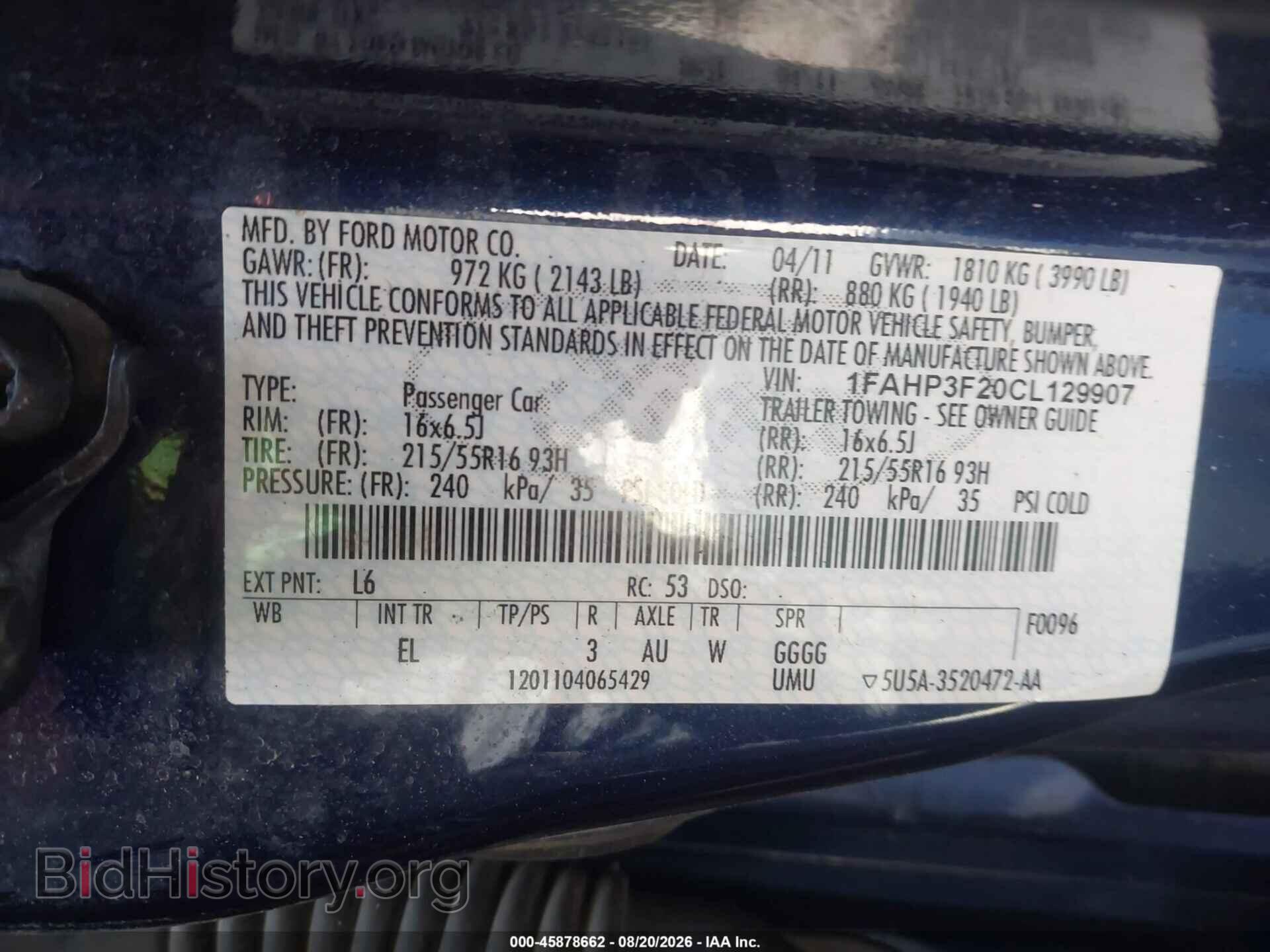 2012 FORD FOCUS - VIN: 1FAHP3F20CL129907 - Photo 9