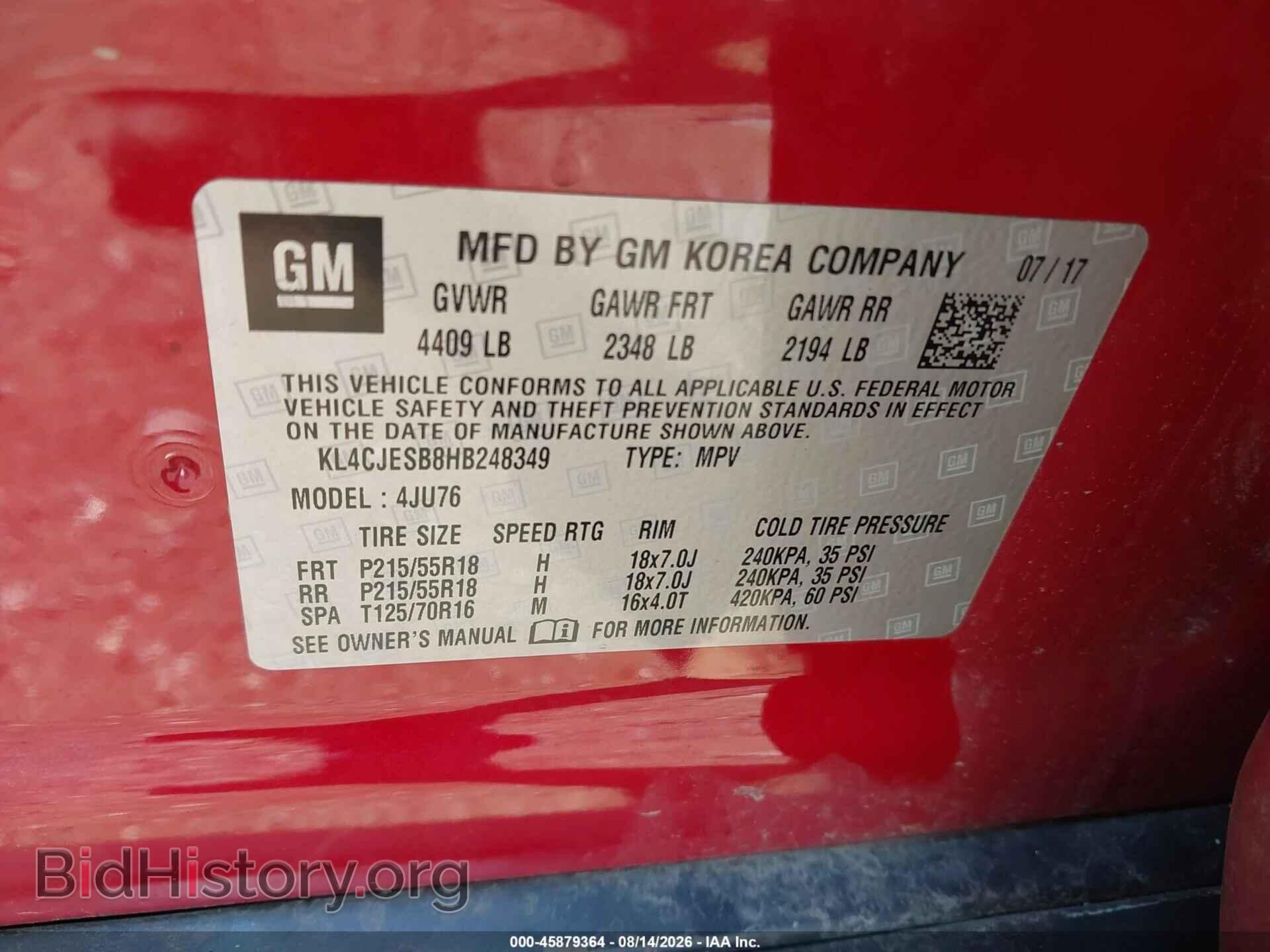 2017 BUICK ENCORE - VIN: KL4CJESB8HB248349 - Photo 9
