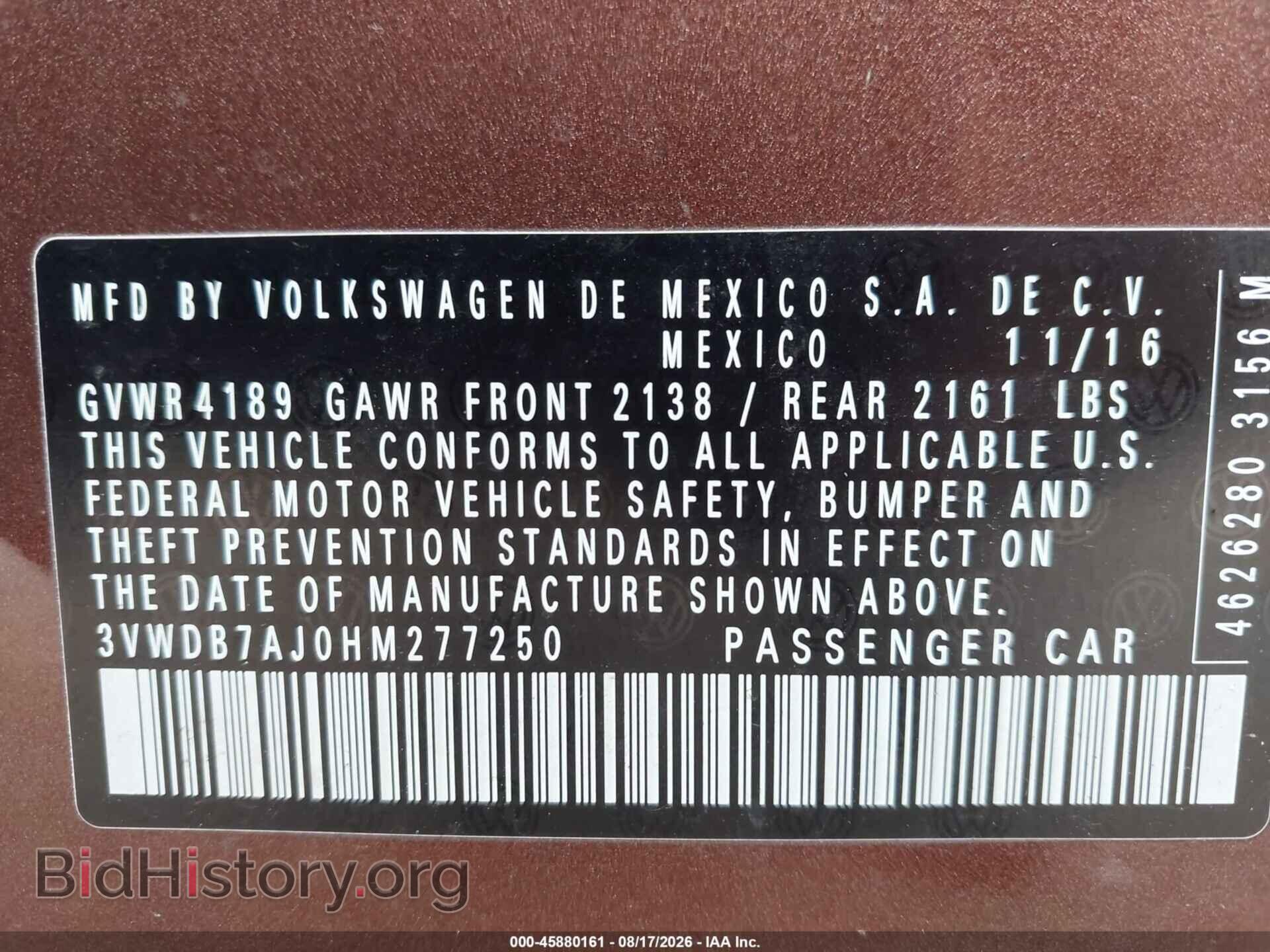 2017 VOLKSWAGEN JETTA - VIN: 3VWDB7AJ0HM277250 - Фото 9
