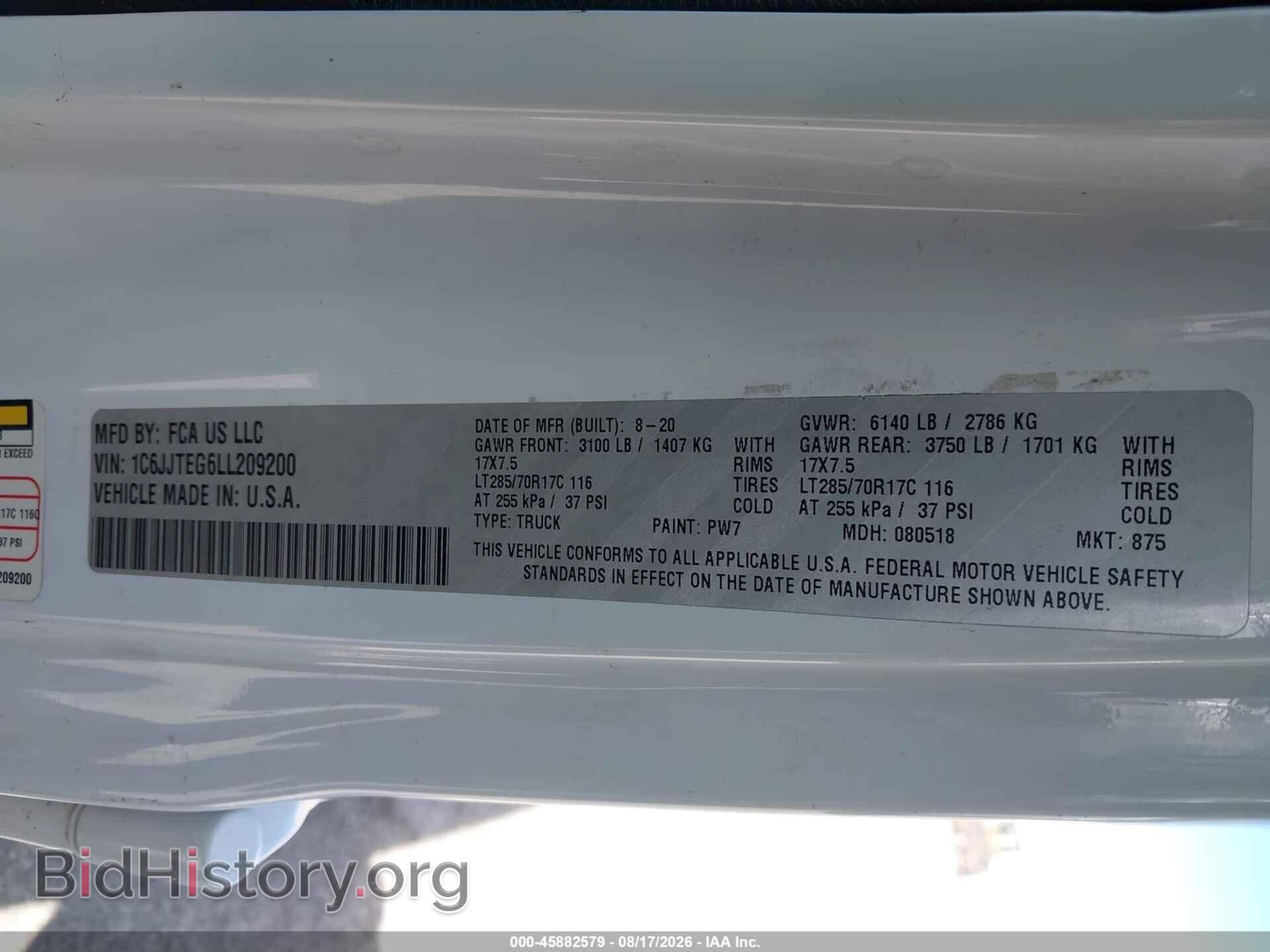 2020 JEEP GLADIATOR - VIN: 1C6JJTEG6LL209200 - Фото 9