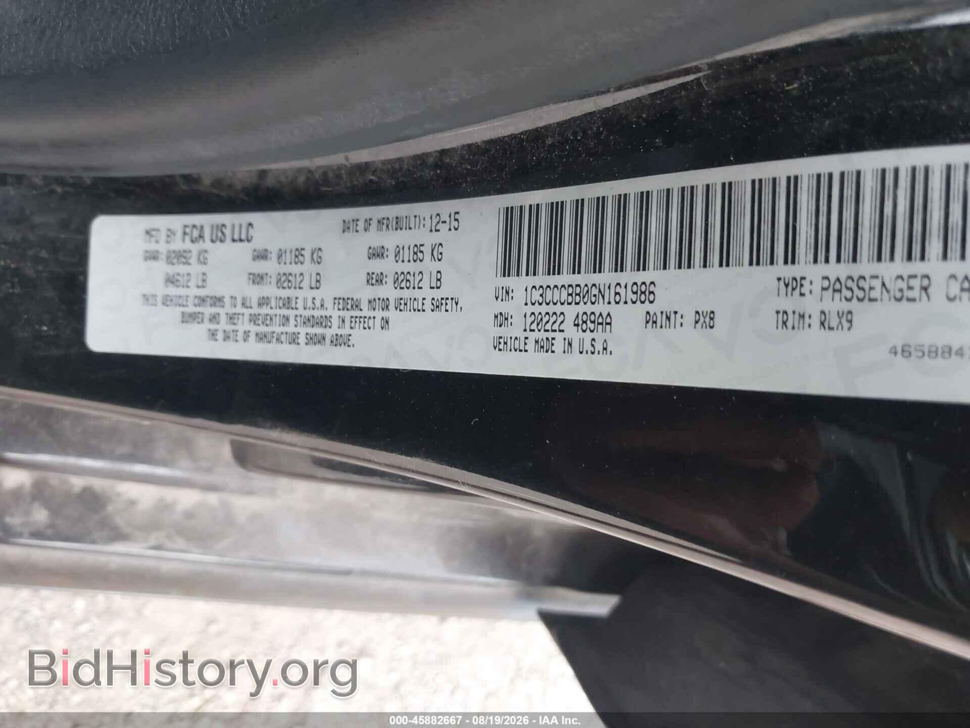2016 CHRYSLER 200 - VIN: 1C3CCCBB0GN161986 - Photo 9