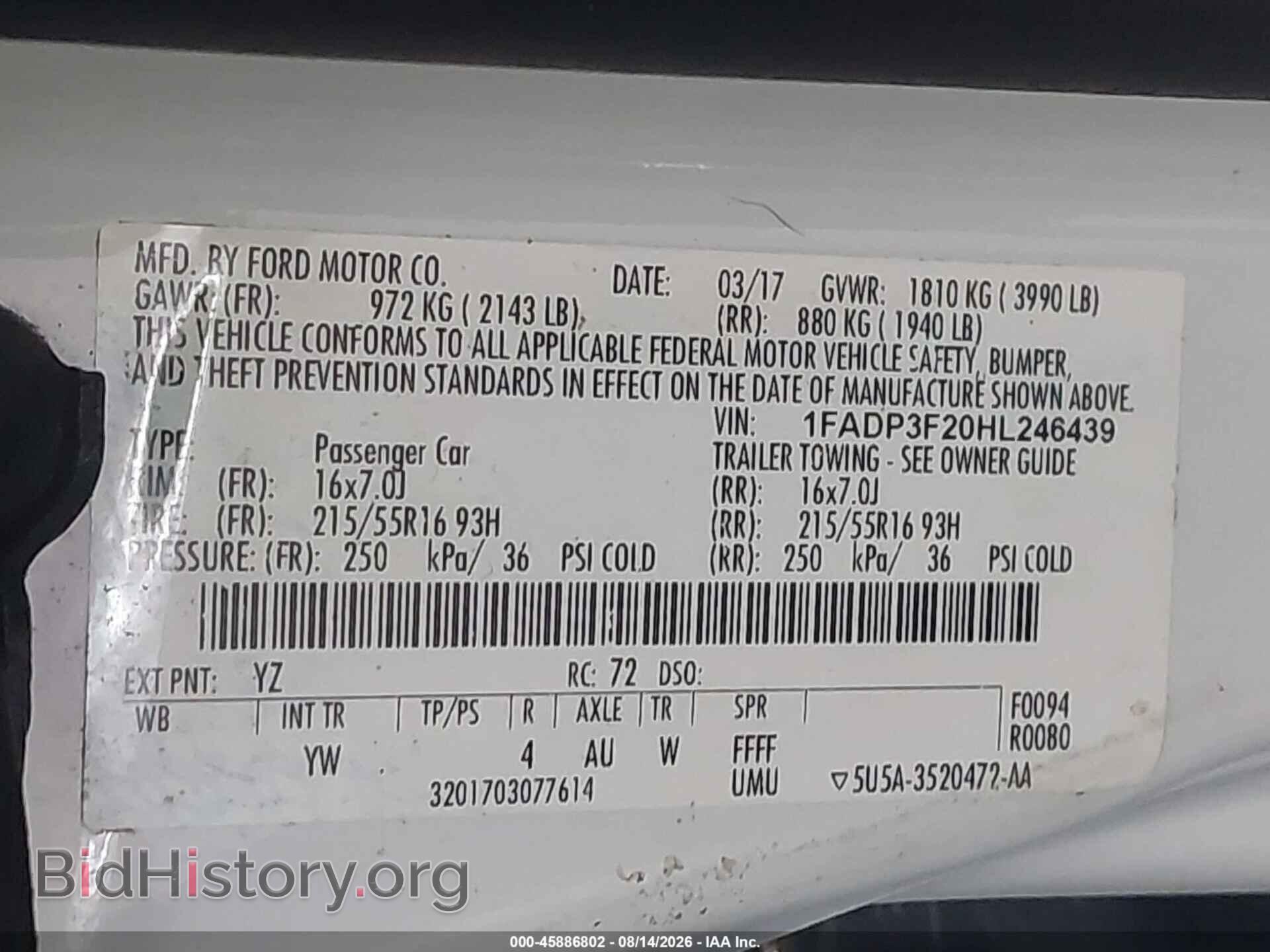 2017 FORD FOCUS - VIN: 1FADP3F20HL246439 - Photo 9