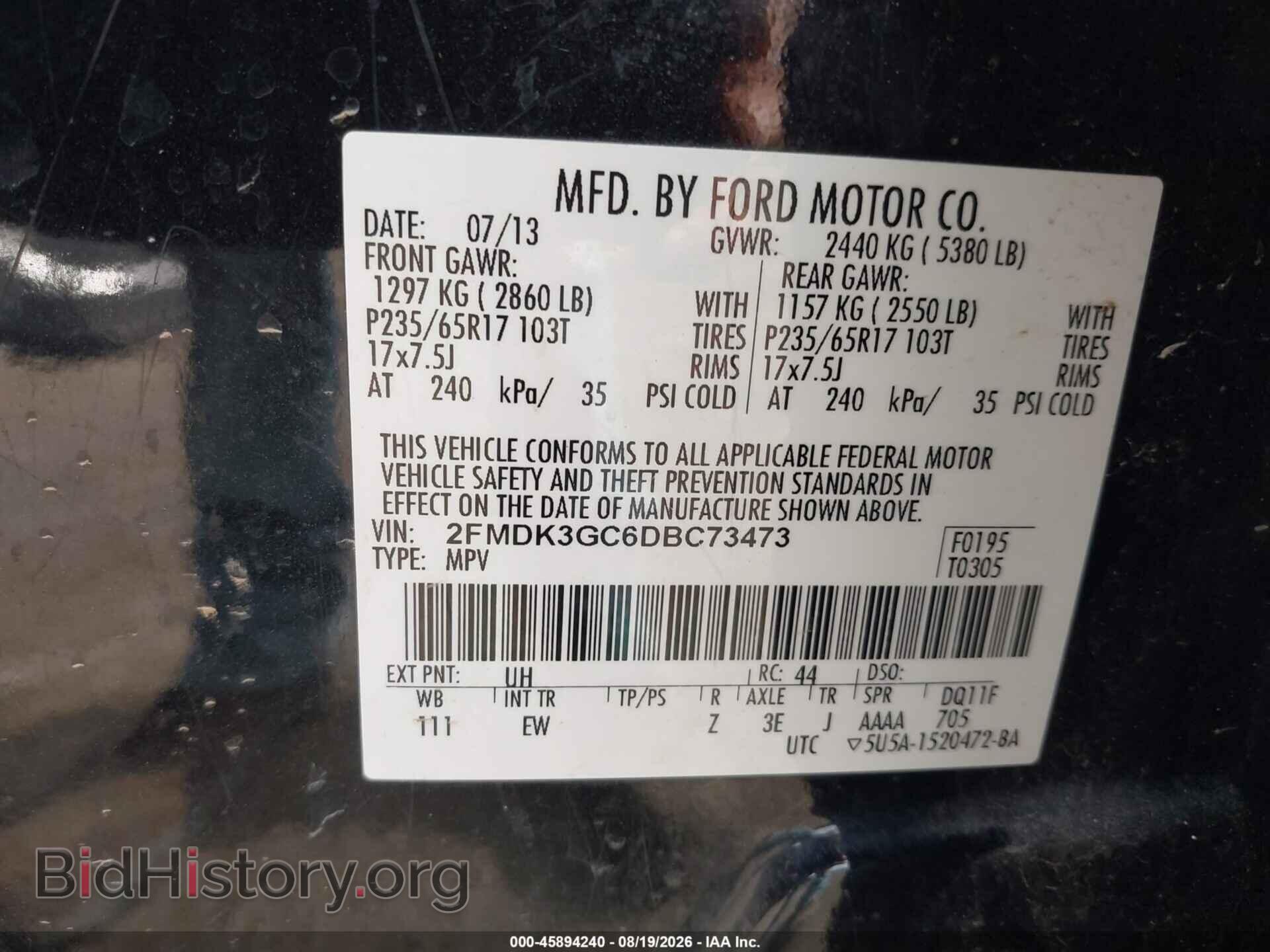 2013 FORD EDGE - VIN: 2FMDK3GC6DBC73473 - Photo 9