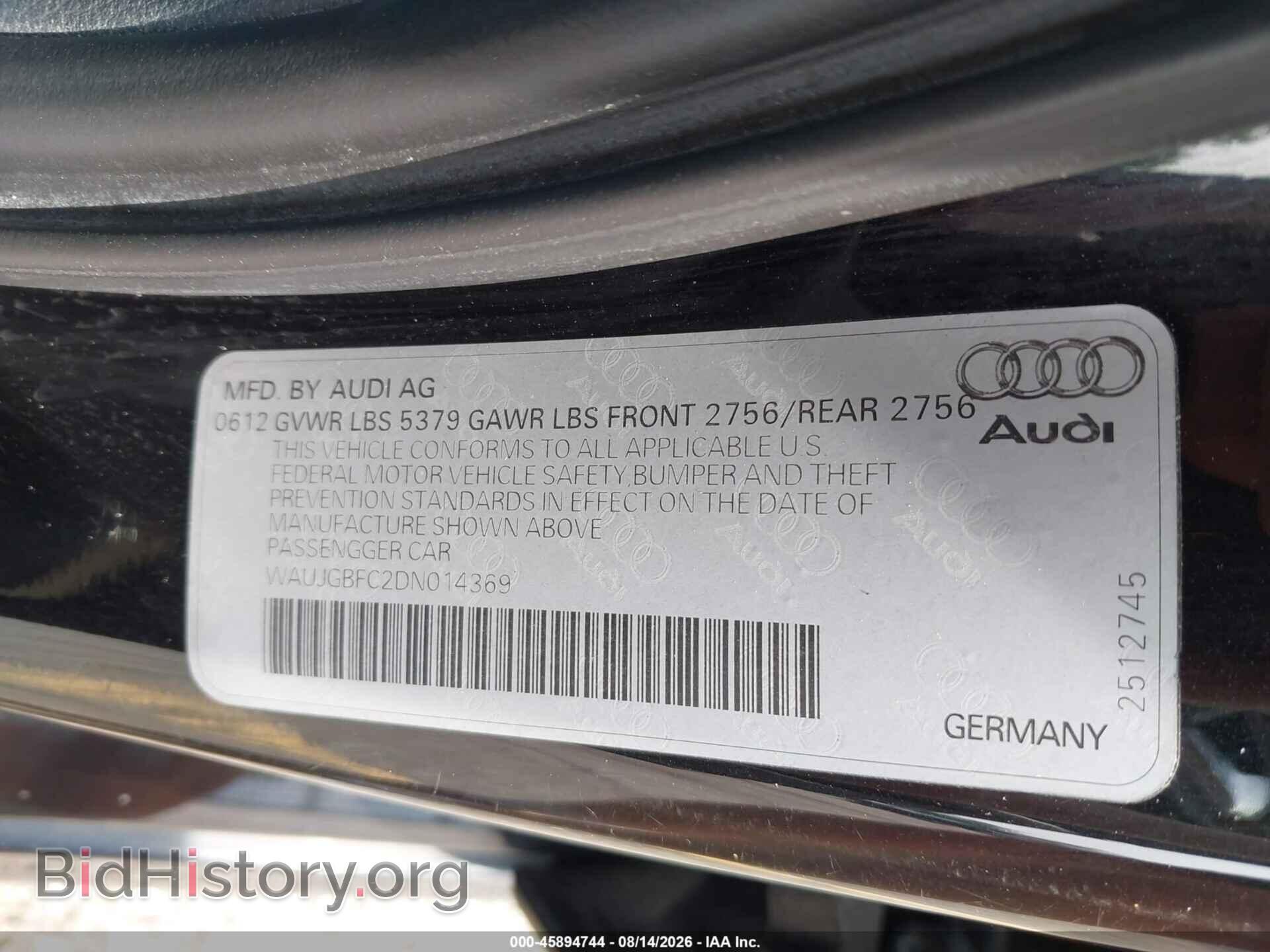 2013 AUDI A6 - VIN: WAUJGBFC2DN014369 - Photo 9