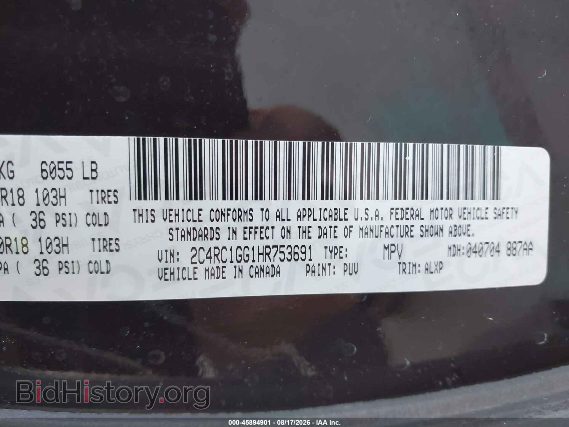 2017 CHRYSLER PACIFICA - VIN: 2C4RC1GG1HR753691 - Photo 9