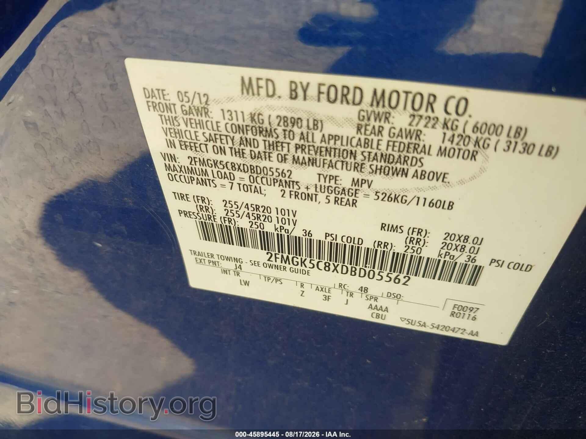 2013 FORD FLEX - VIN: 2FMGK5C8XDBD05562 - Photo 9