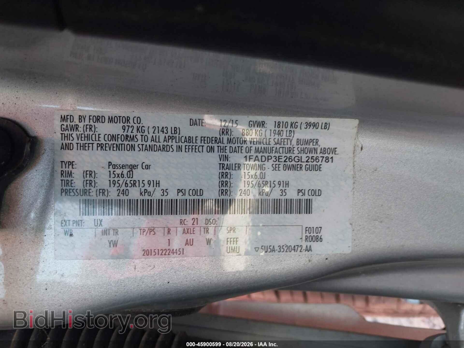 2016 FORD FOCUS - VIN: 1FADP3E26GL256781 - Photo 9