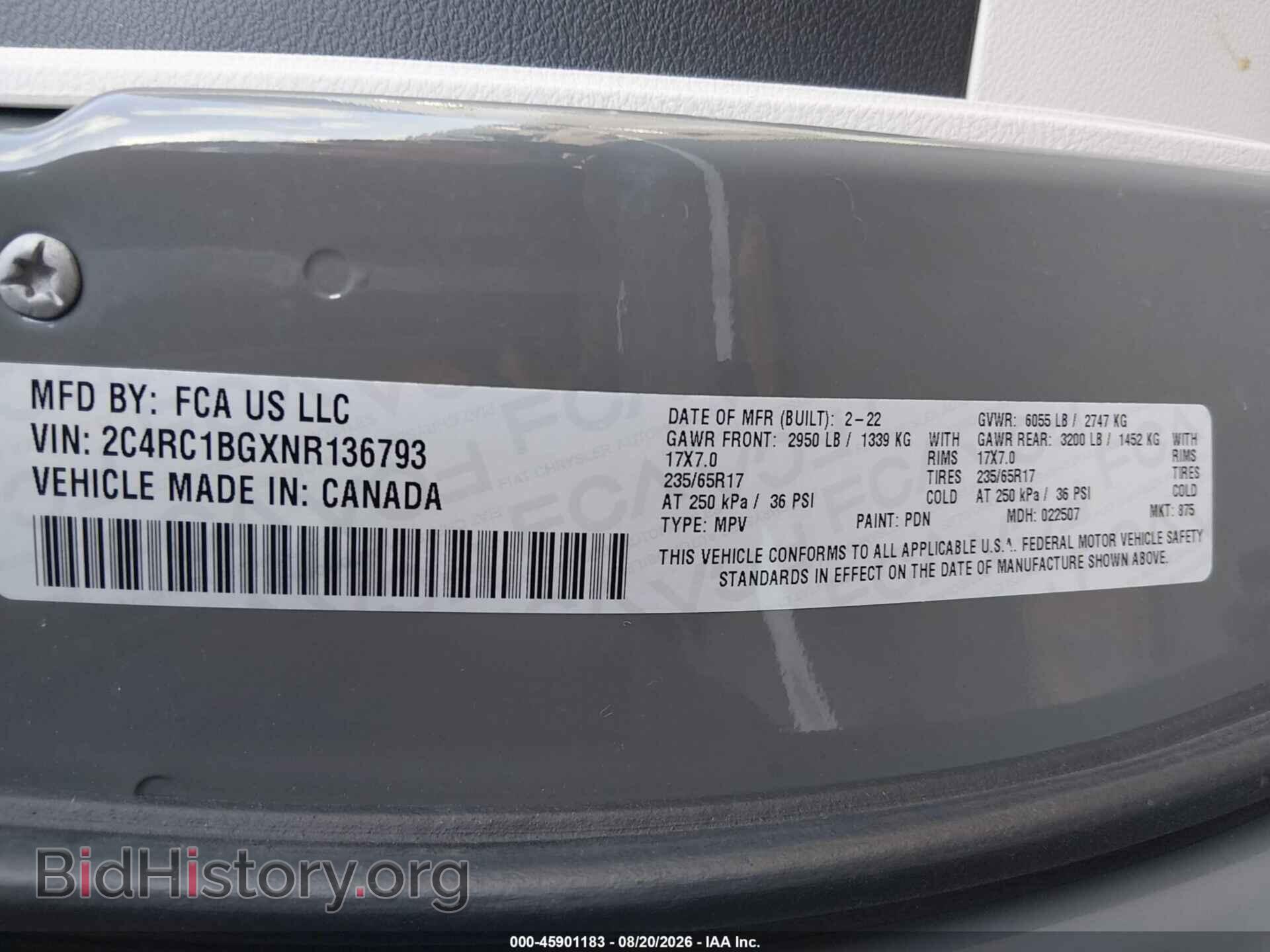 2022 CHRYSLER PACIFICA - VIN: 2C4RC1BGXNR136793 - Photo 7