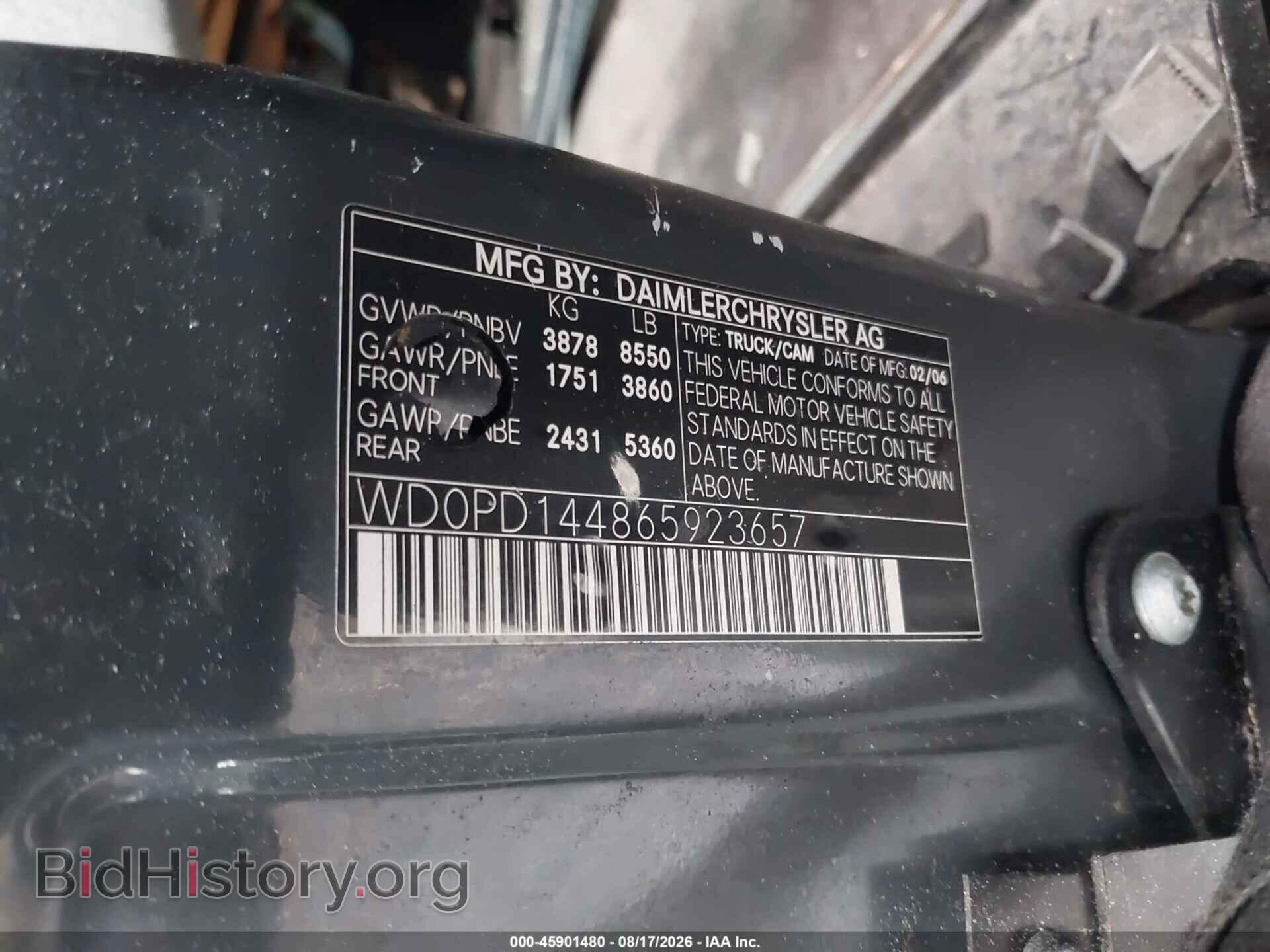 2006 DODGE SPRINTER VAN 2500 - VIN: WD0PD144865923657 - Photo 9
