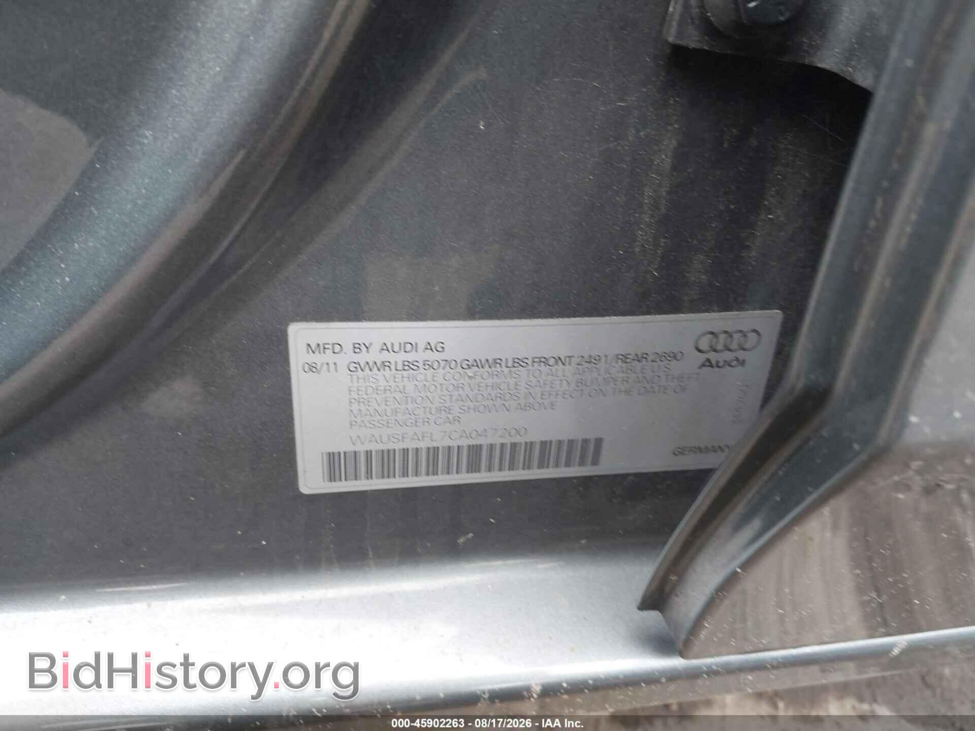 2012 AUDI A4 - VIN: WAUSFAFL7CA047200 - Photo 9