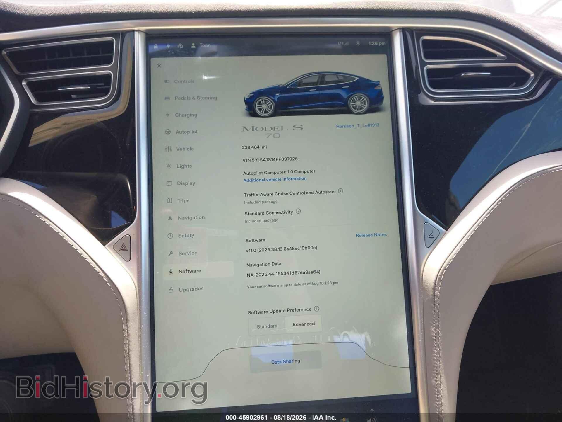 2015 TESLA MODEL S - VIN: 5YJSA1S14FF097926 - Photo 17
