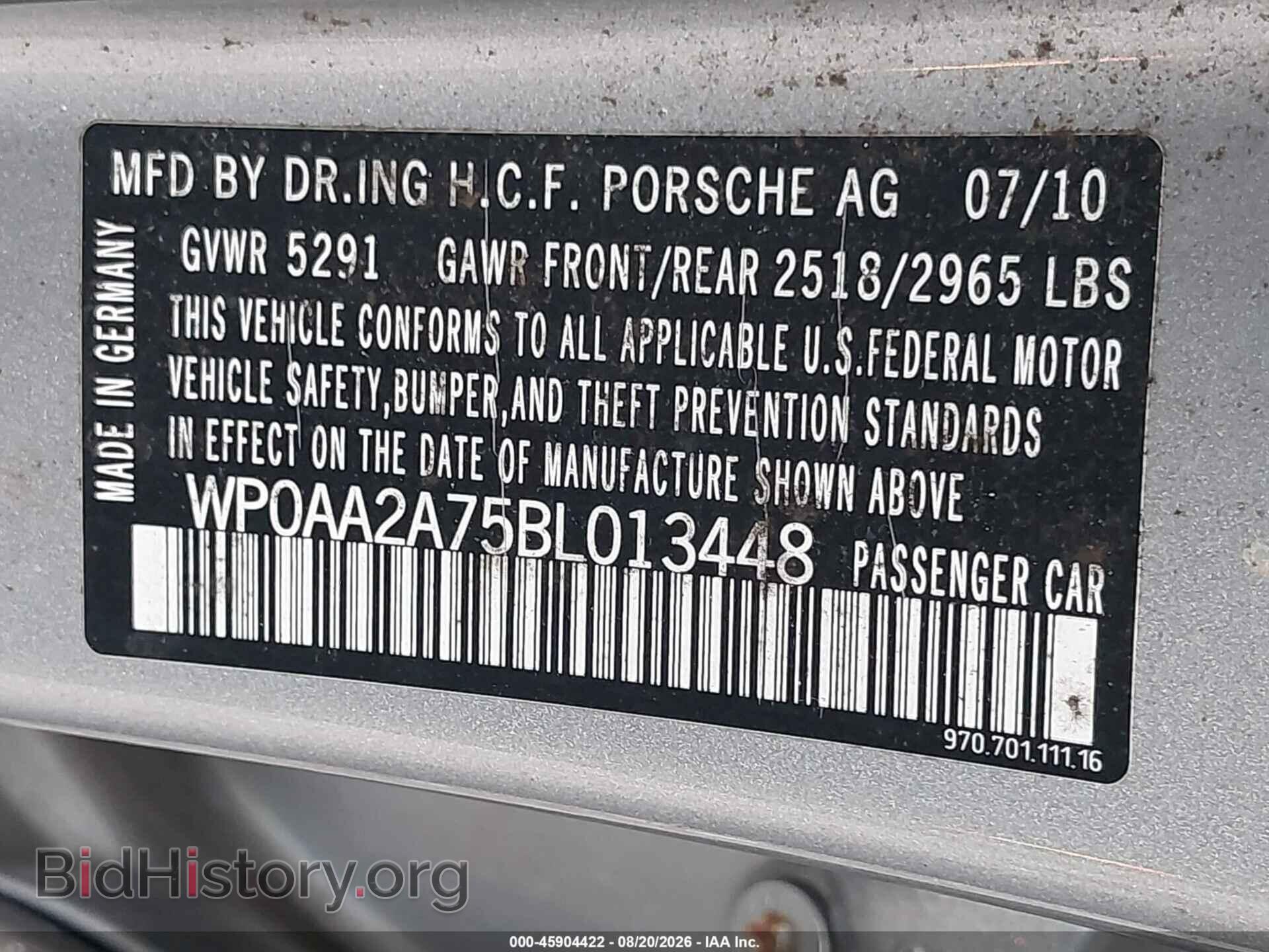 2011 PORSCHE PANAMERA - VIN: WP0AA2A75BL013448 - Photo 9