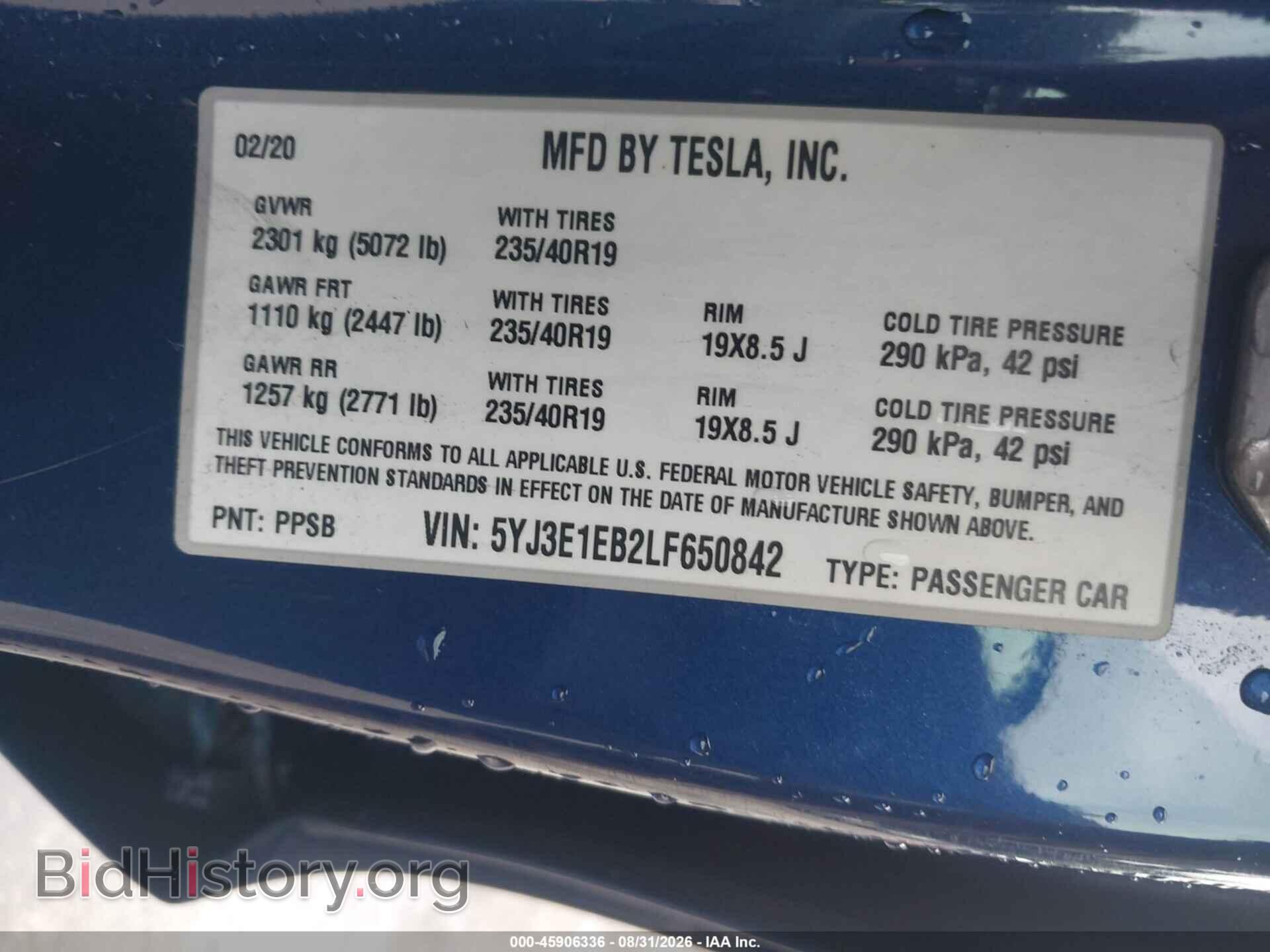 2020 TESLA MODEL 3 - VIN: 5YJ3E1EB2LF650842 - Photo 9