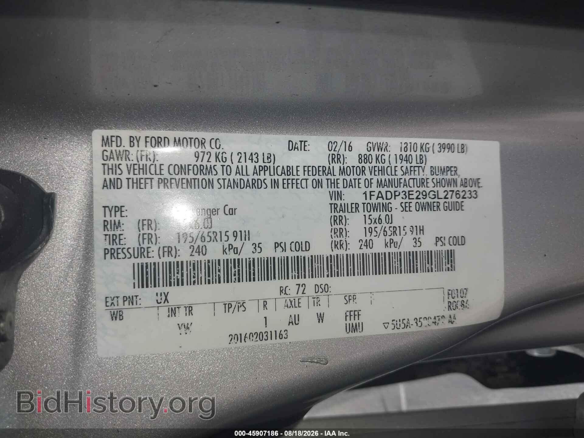 2016 FORD FOCUS - VIN: 1FADP3E29GL276233 - Фото 9