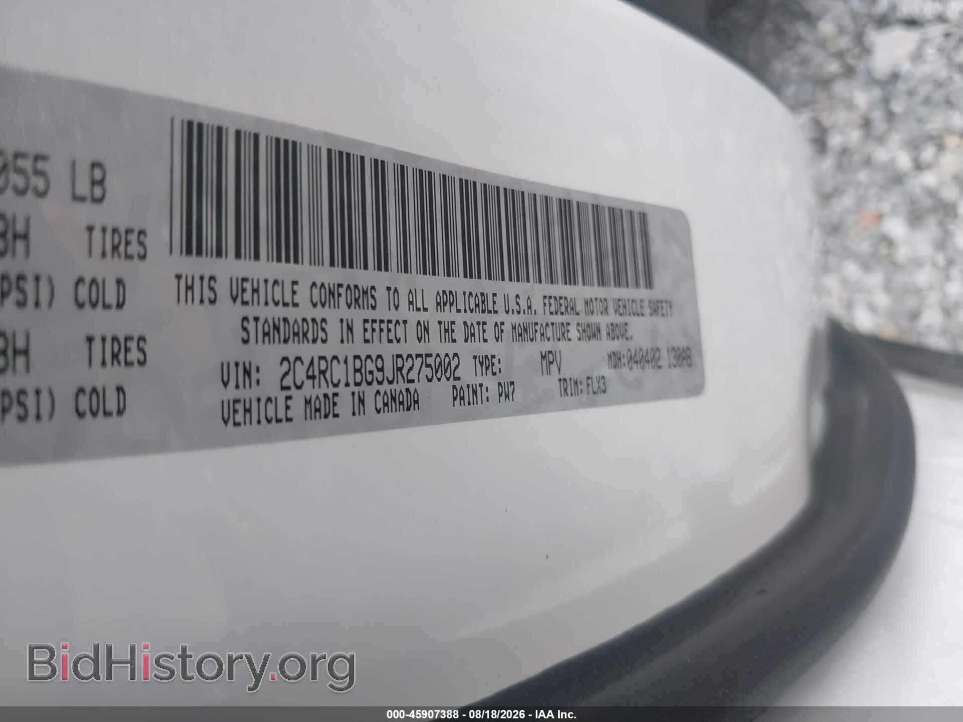 2018 CHRYSLER PACIFICA - VIN: 2C4RC1BG9JR275002 - Photo 9