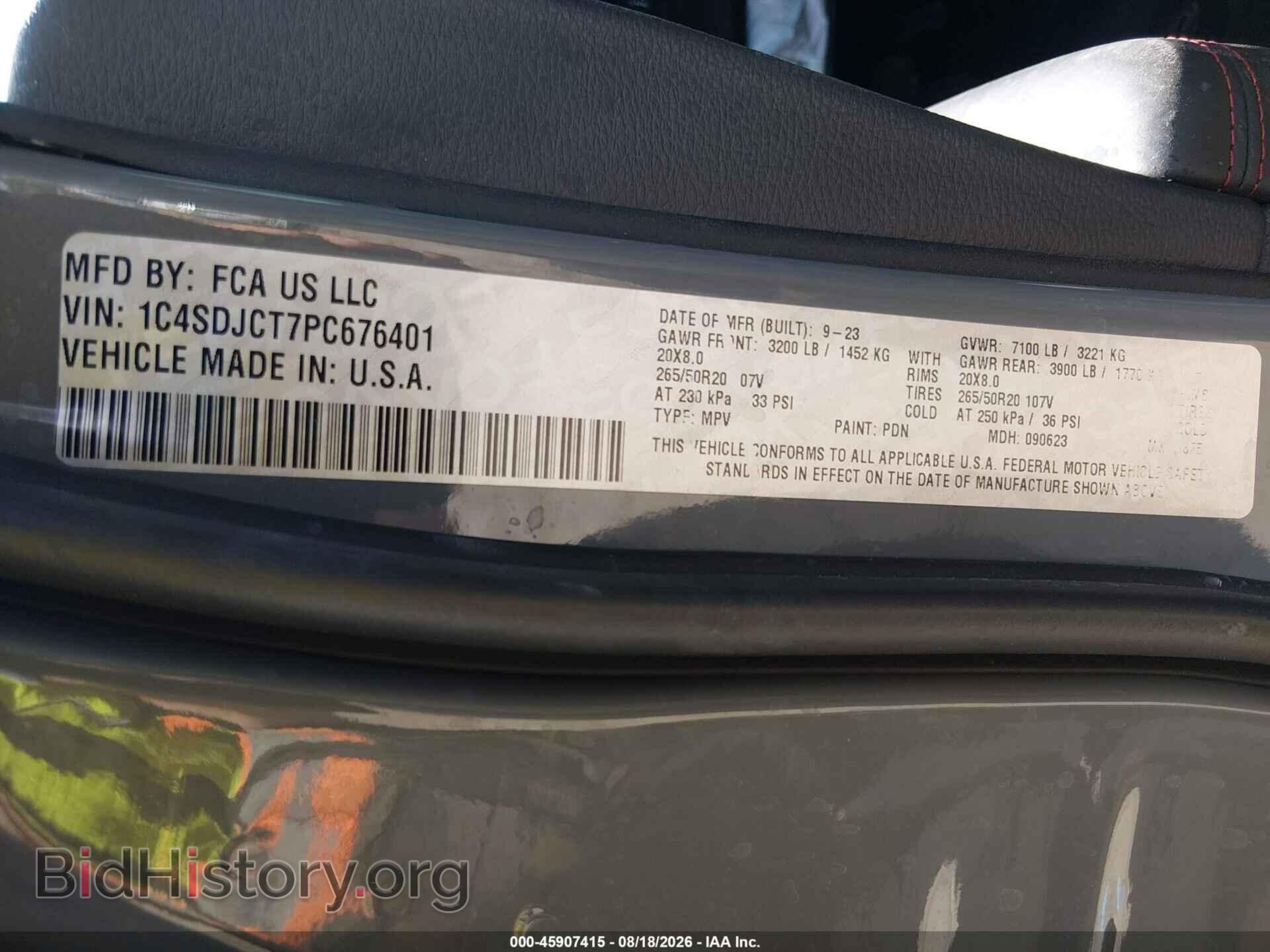 2023 DODGE DURANGO - VIN: 1C4SDJCT7PC676401 - Photo 9