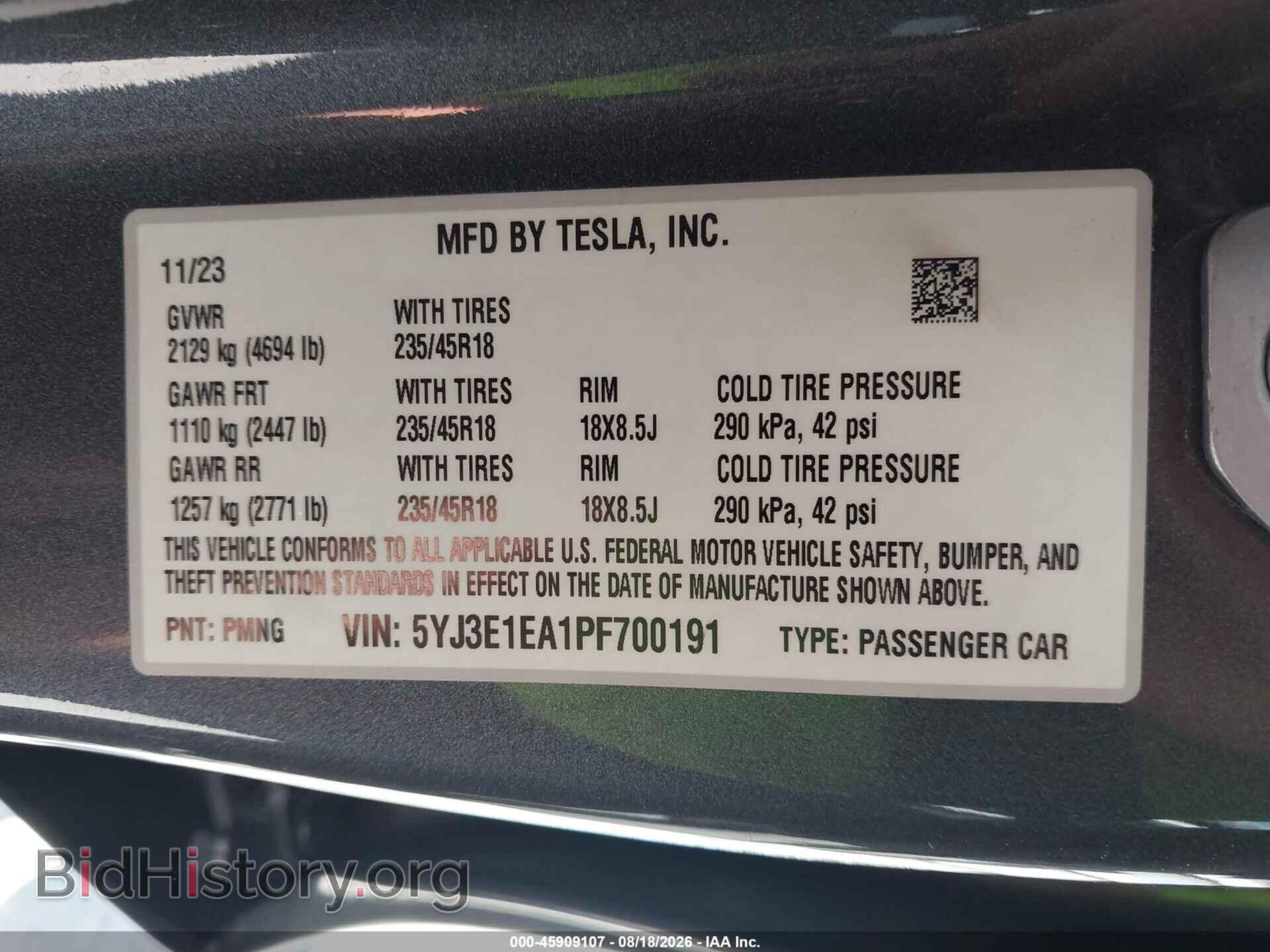 2023 TESLA MODEL 3 - VIN: 5YJ3E1EA1PF700191 - Photo 9
